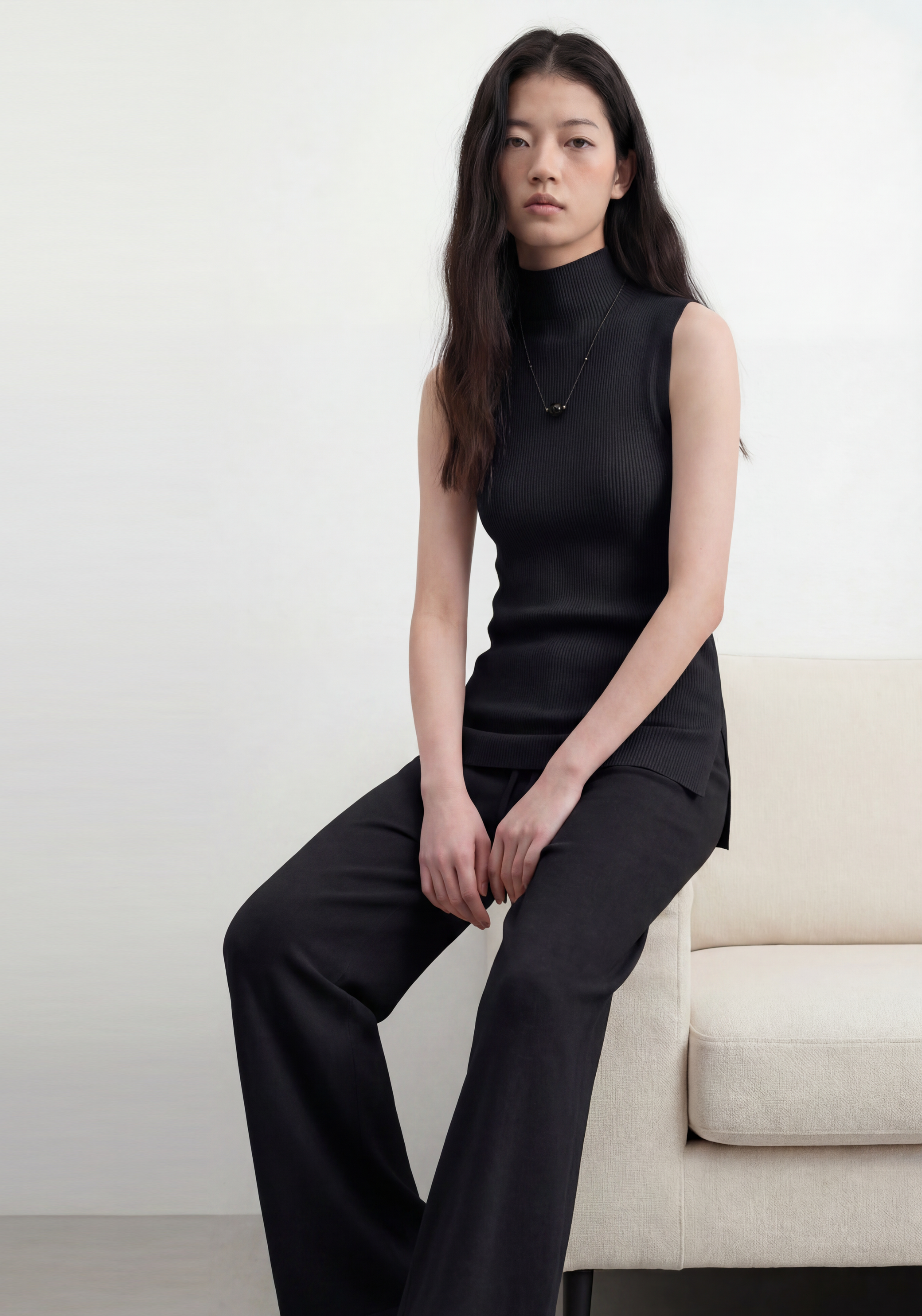 Form Side-Slit Top Mysto Cashmere