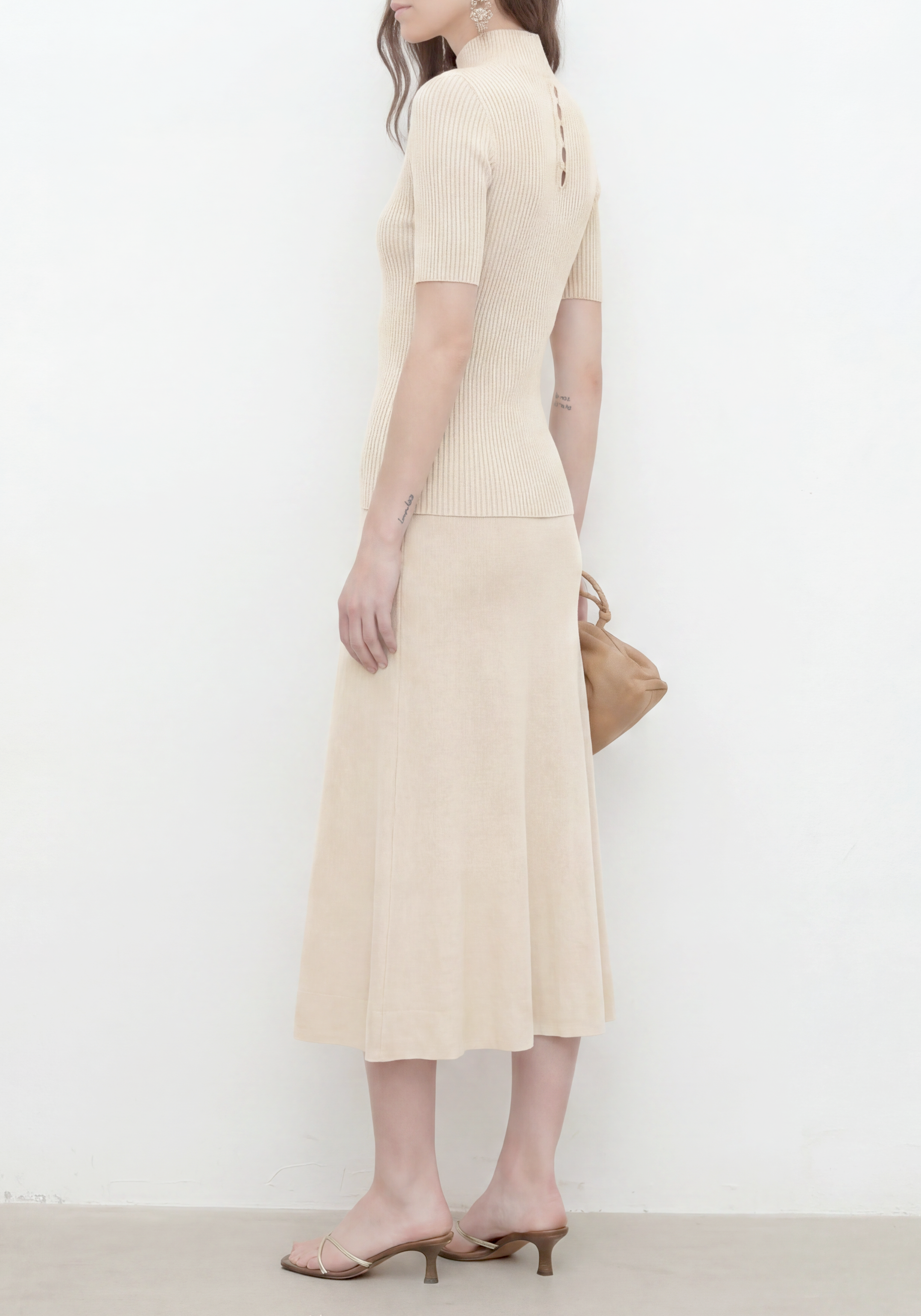 Linea Mock Neck Top Mysto Cashmere