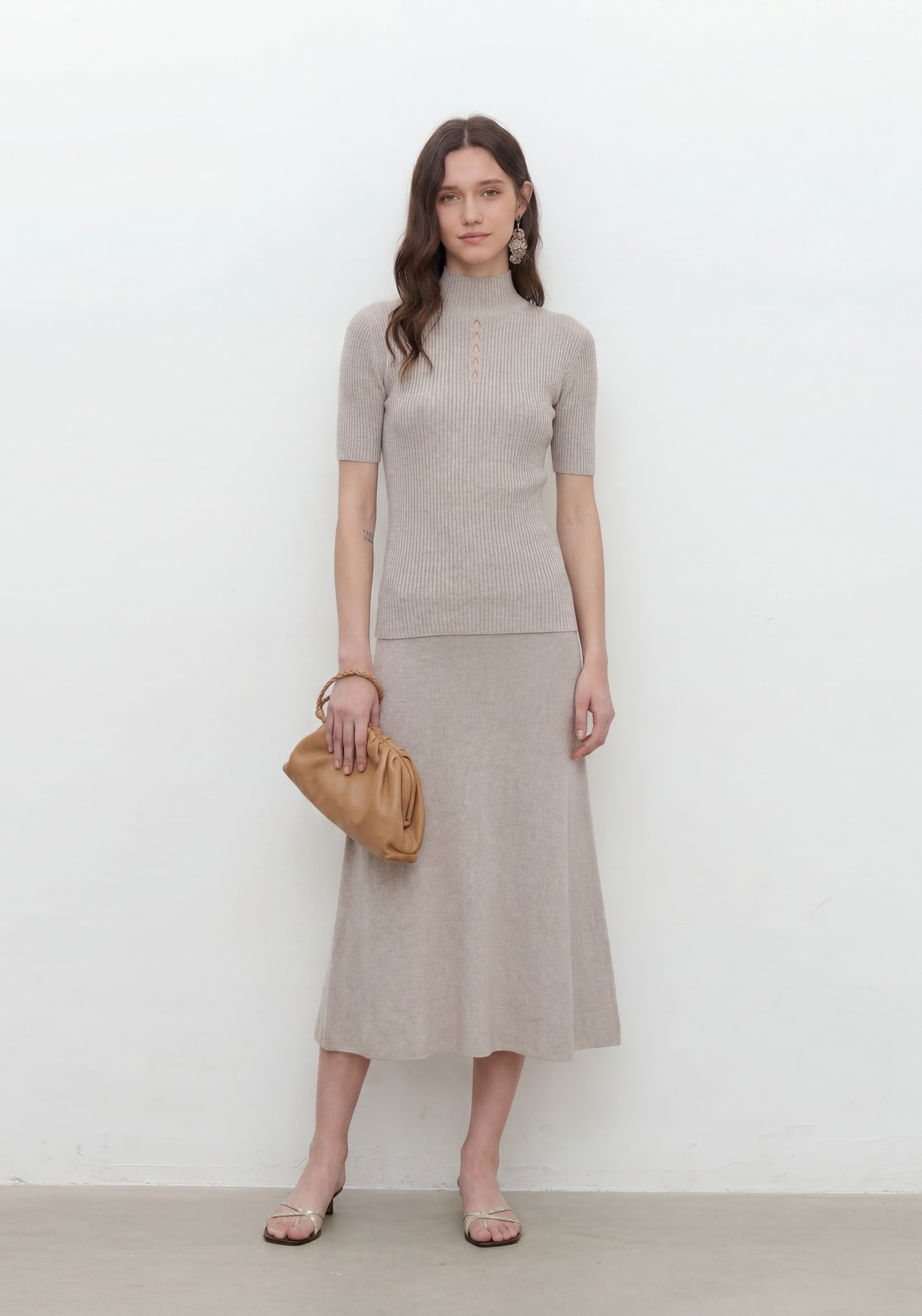 Halo Mock Neck Top Mysto Cashmere