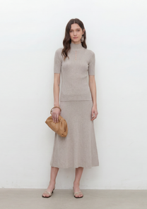 Halo Mock Neck Top Mysto Cashmere
