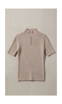 Halo Mock Neck Top Mysto Cashmere