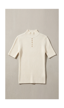 Halo Mock Neck Top Mysto Cashmere