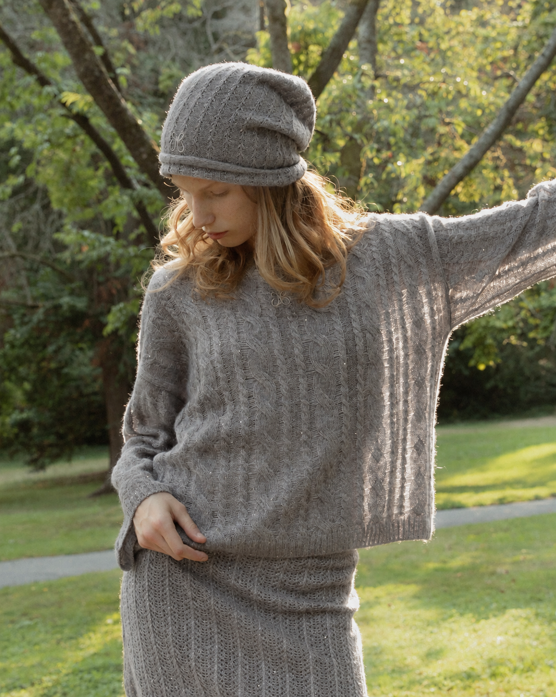 Cashmere Lace Knit Sweater, Mysto Cashmere