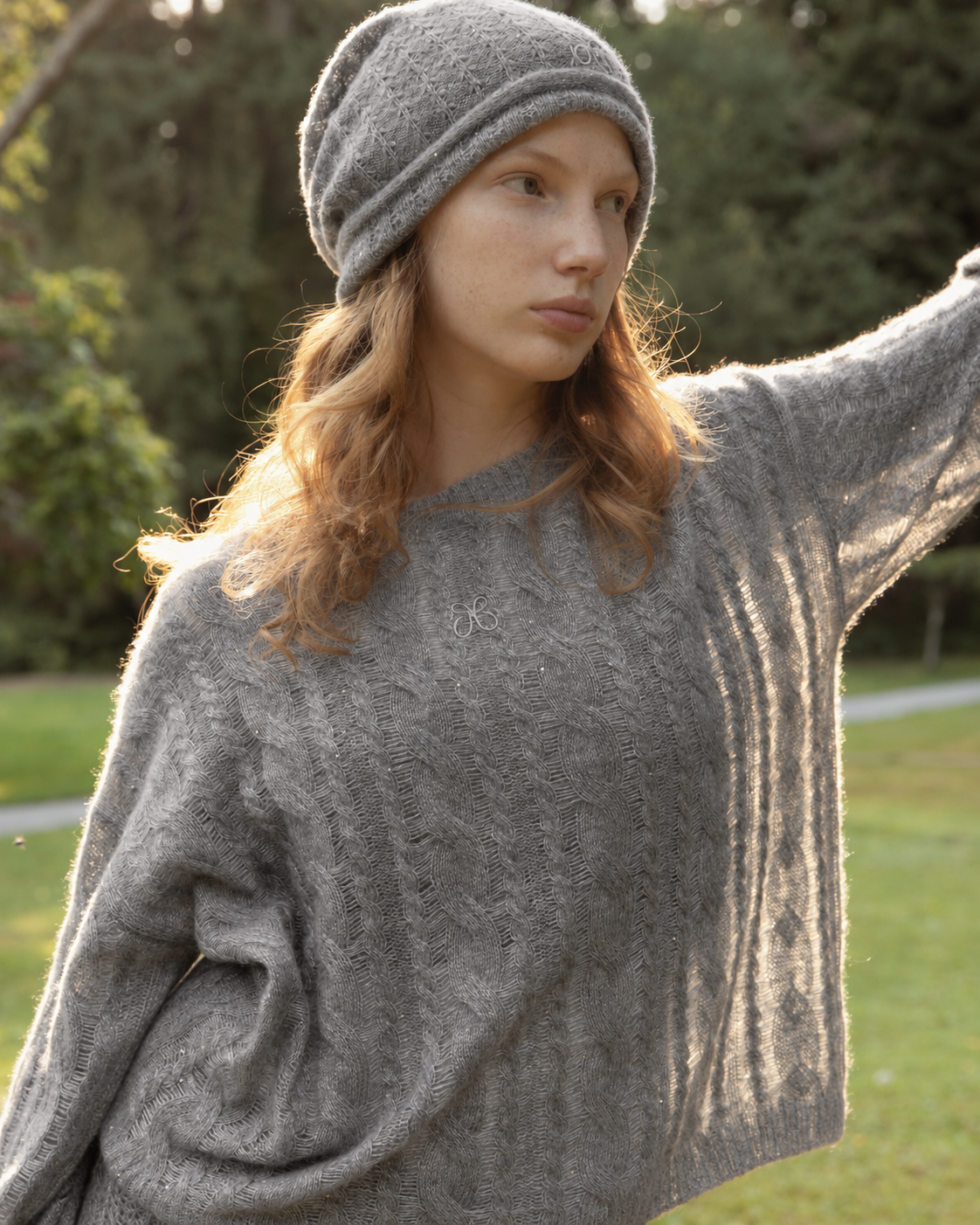 Cashmere Lace Knit Sweater, Mysto Cashmere