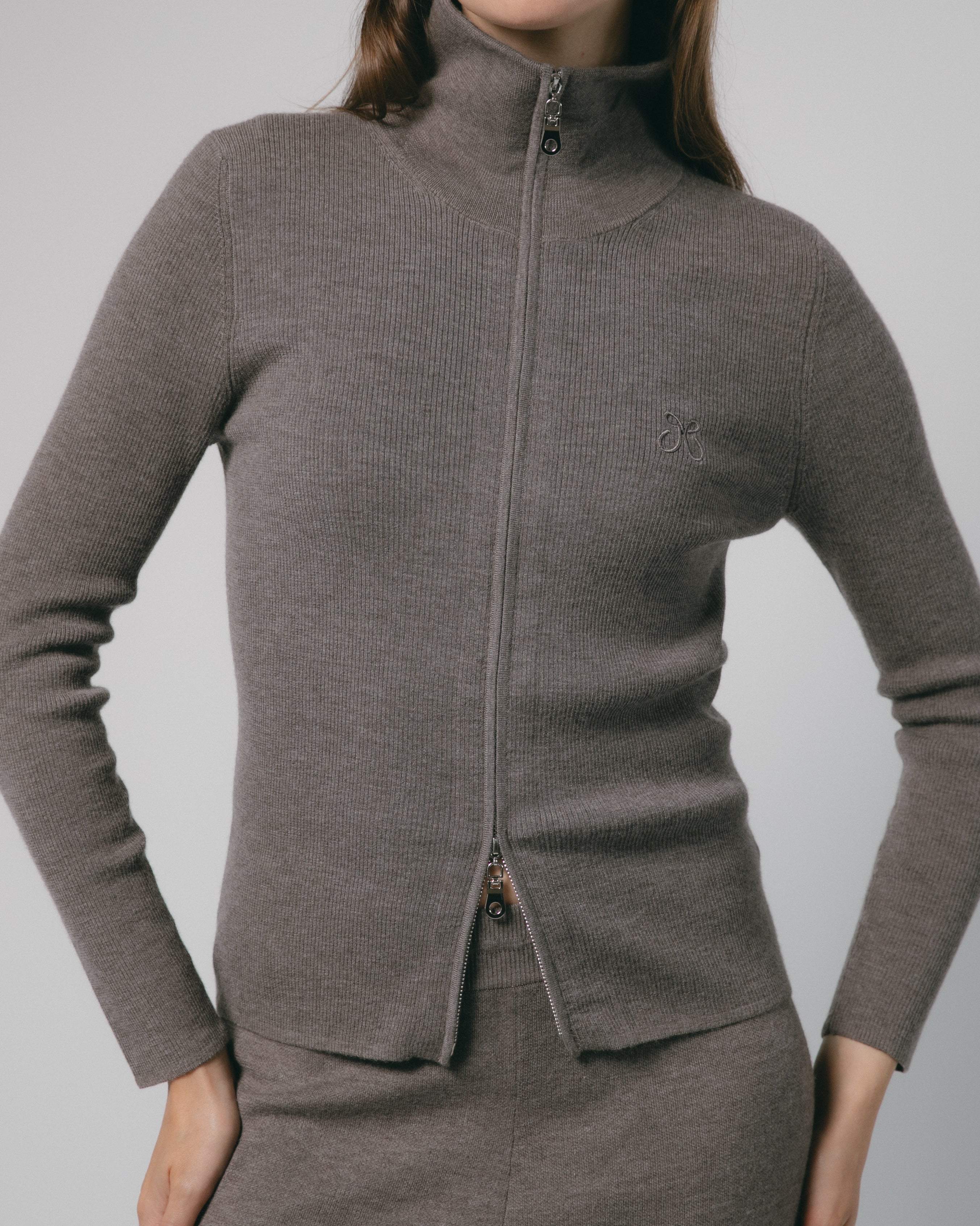 Mist Cashmere Dual Zip Jacket Mysto Cashmere