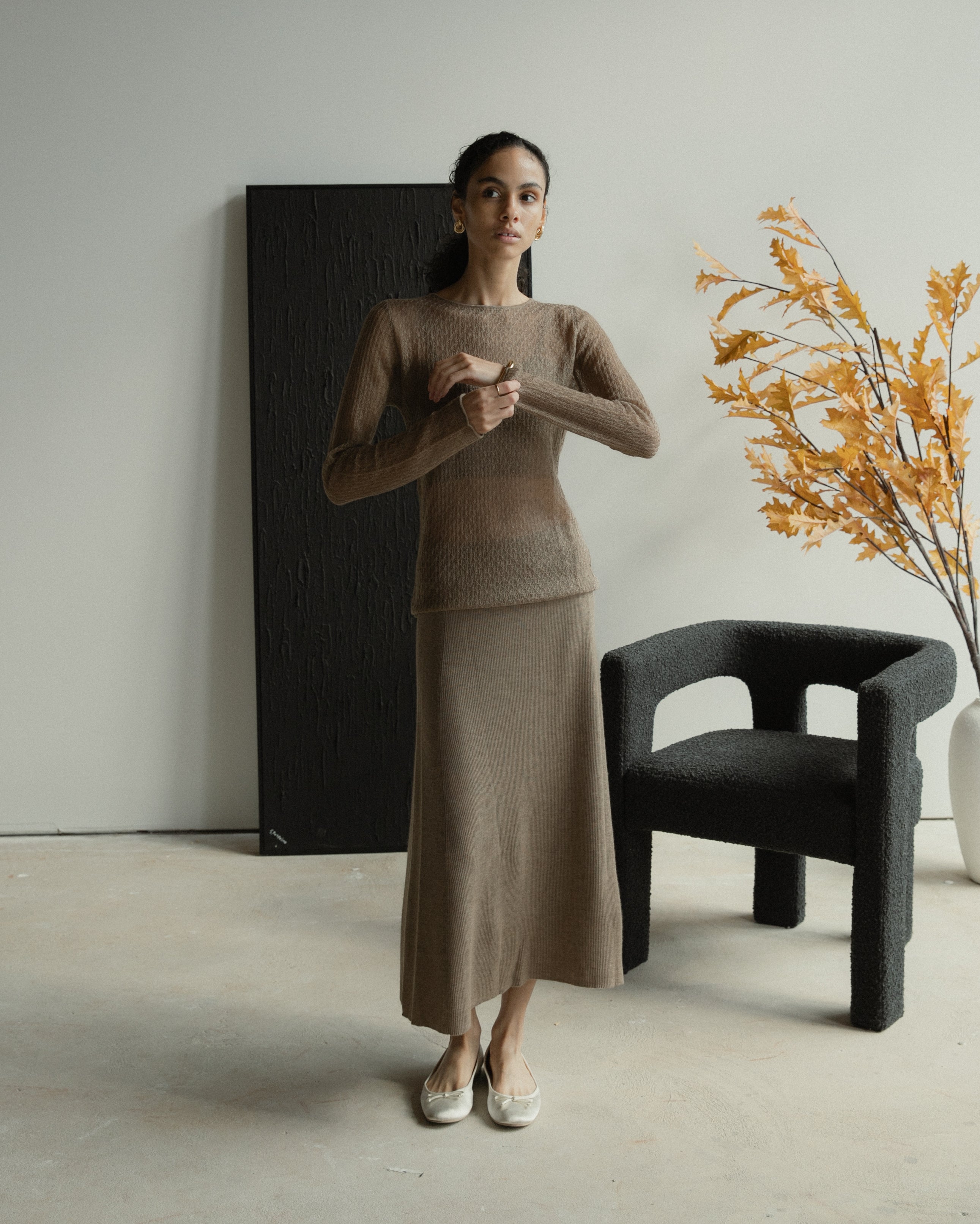 Veil Sheer Cashmere Top Mysto Cashmere