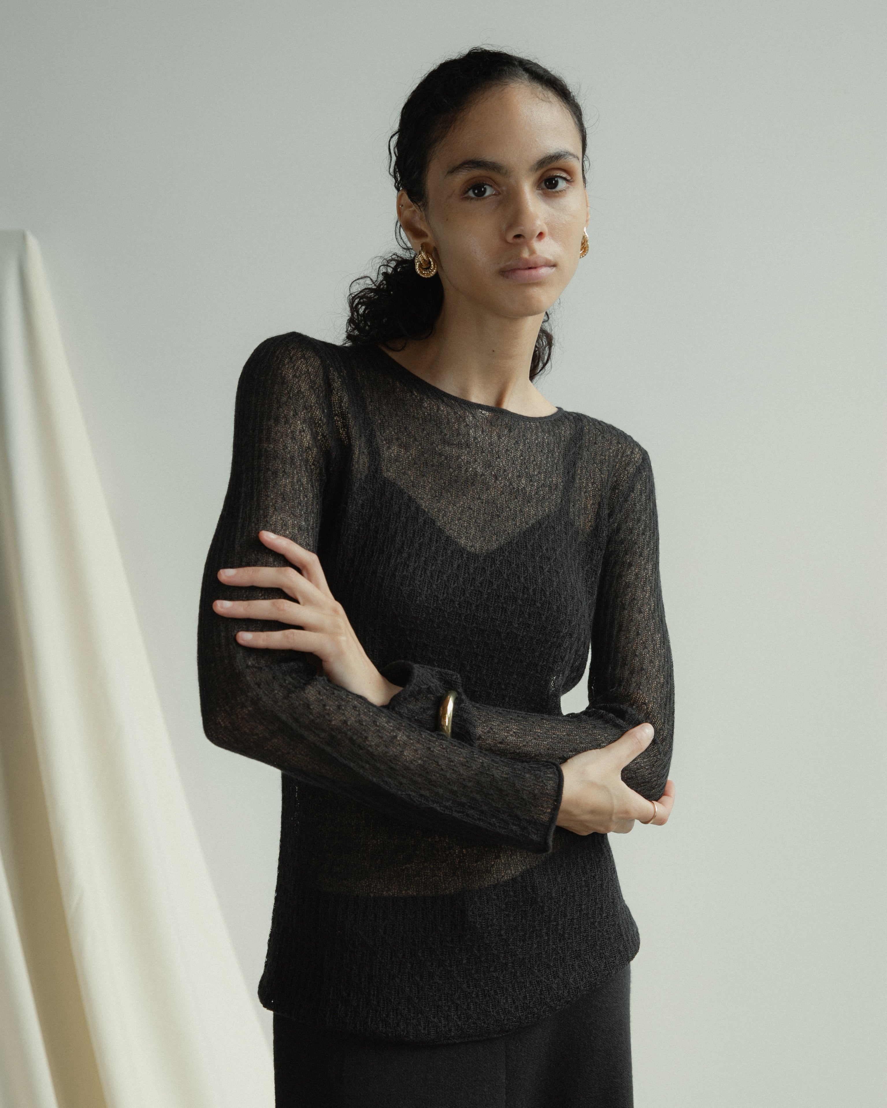 Veil Sheer Cashmere Top Mysto Cashmere