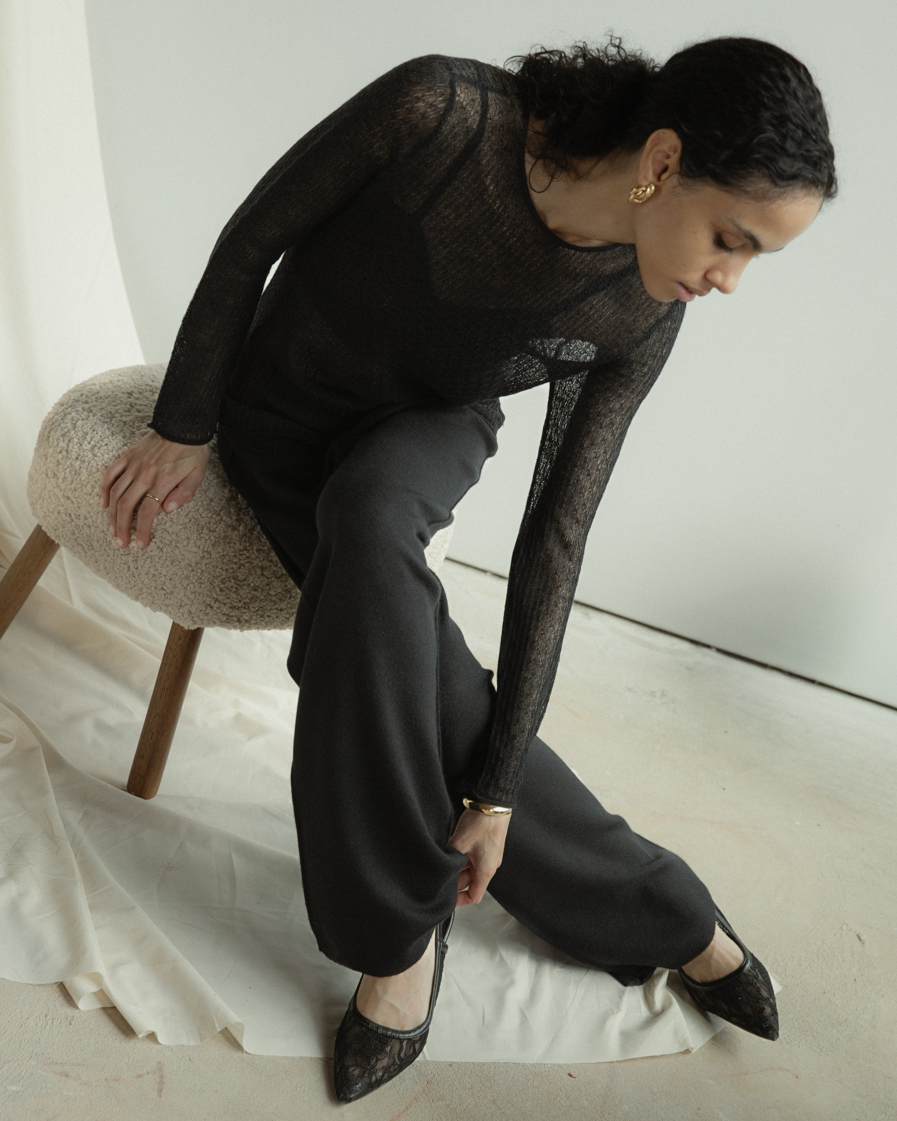 Veil Sheer Cashmere Top Mysto Cashmere