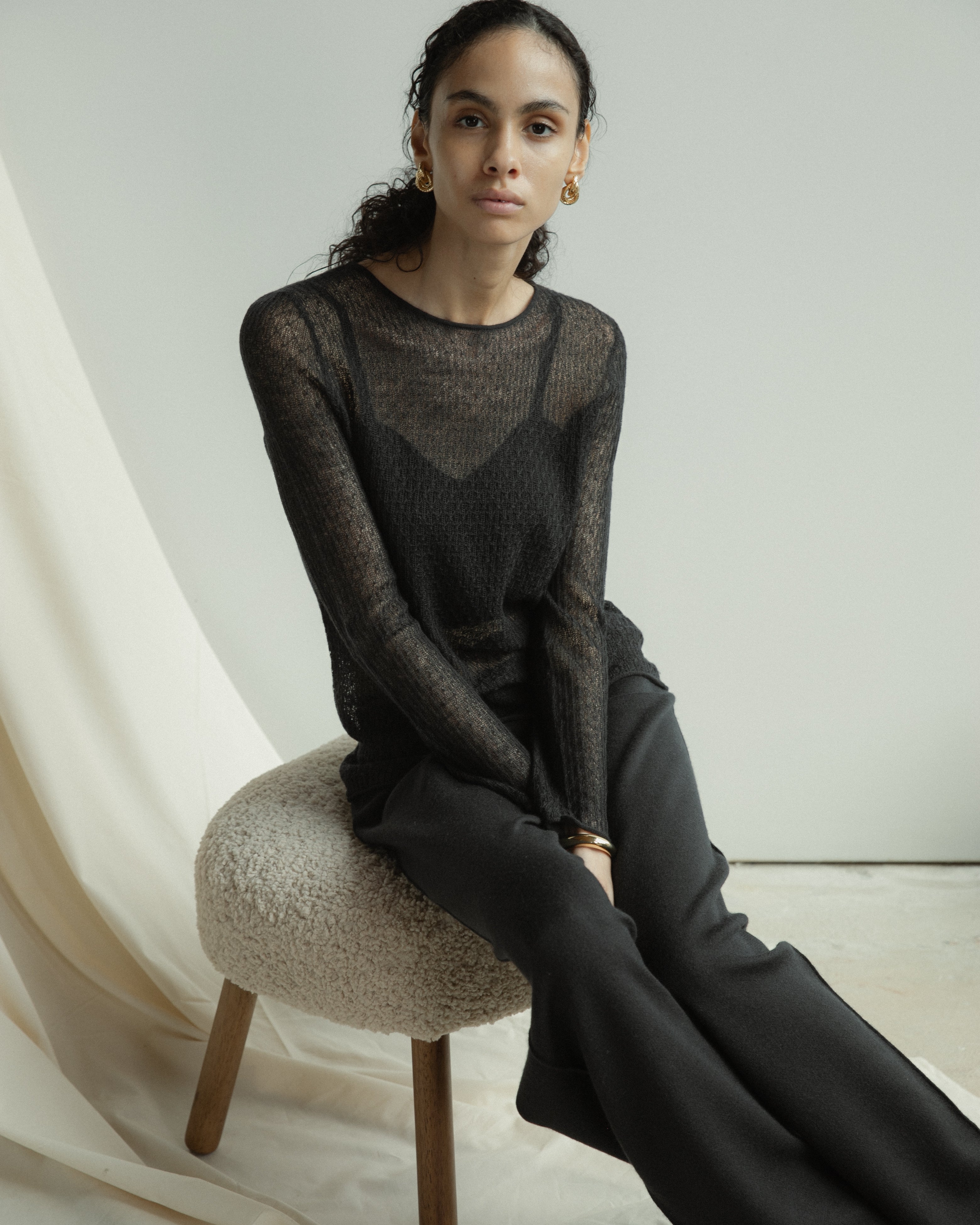 Veil Sheer Cashmere Top Mysto Cashmere