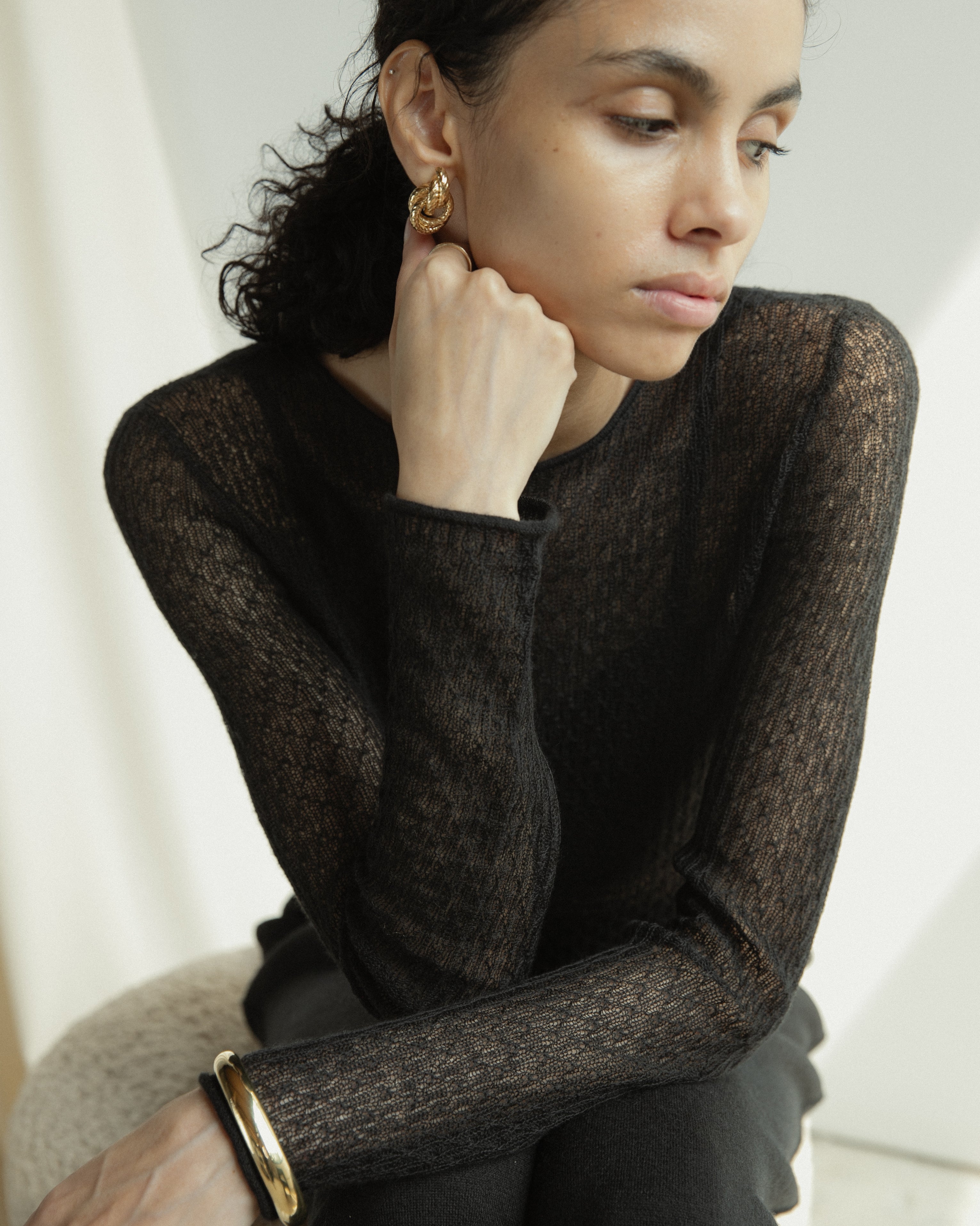 Veil Sheer Cashmere Top Mysto Cashmere