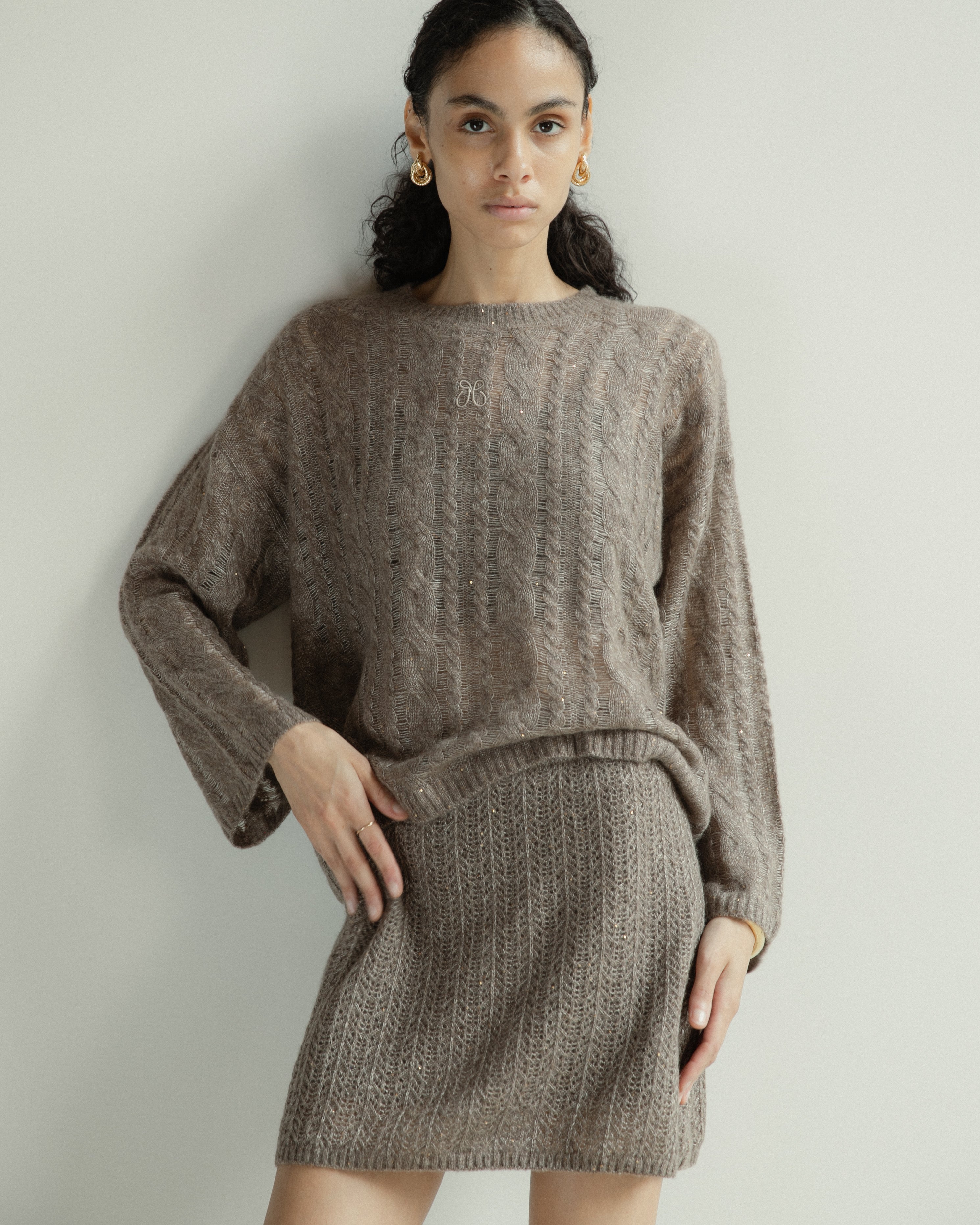 Cashmere Lace Knit Sweater, Mysto Cashmere