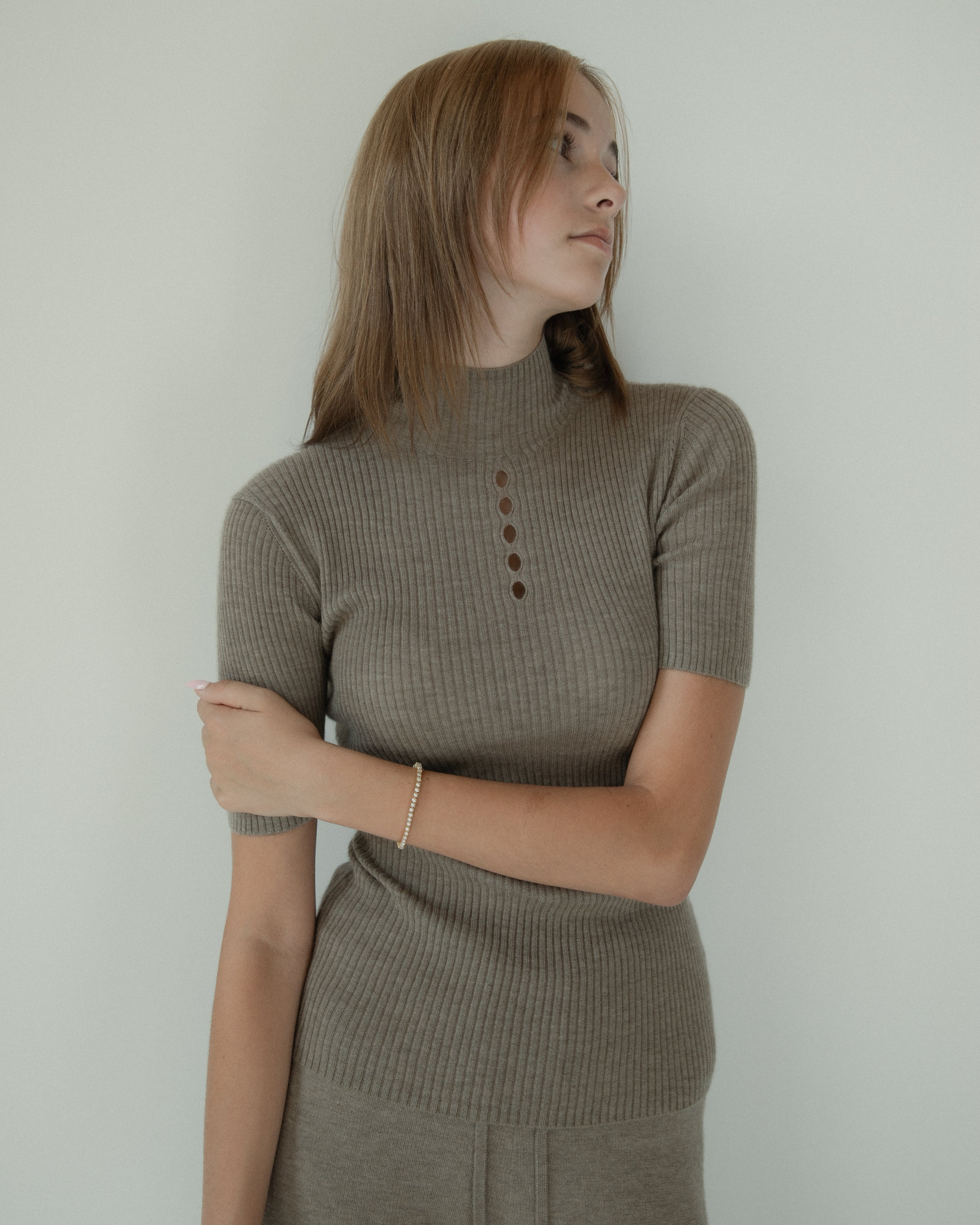 Linea Mock Neck Top Mysto Cashmere