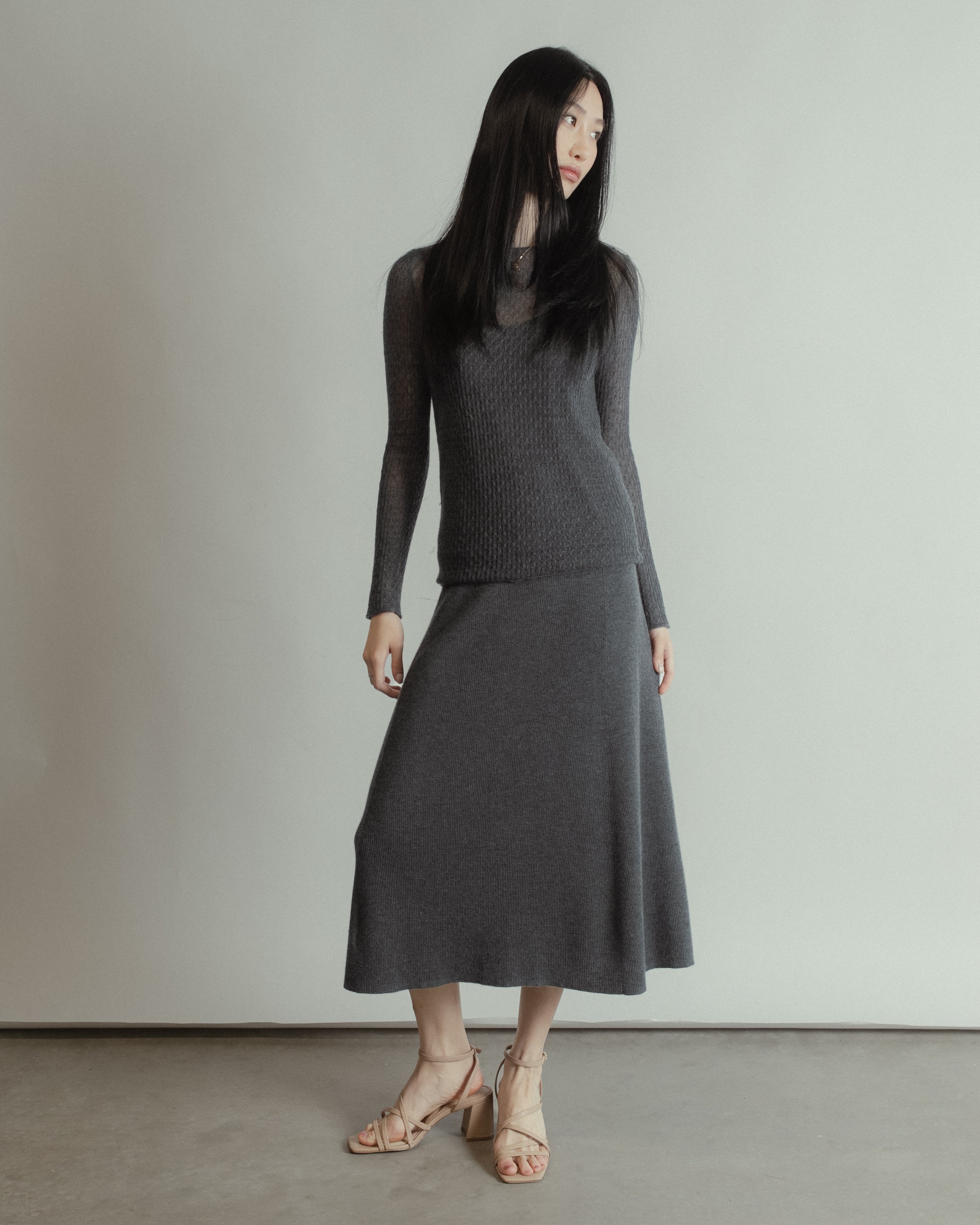 Veil Sheer Top Mysto Cashmere
