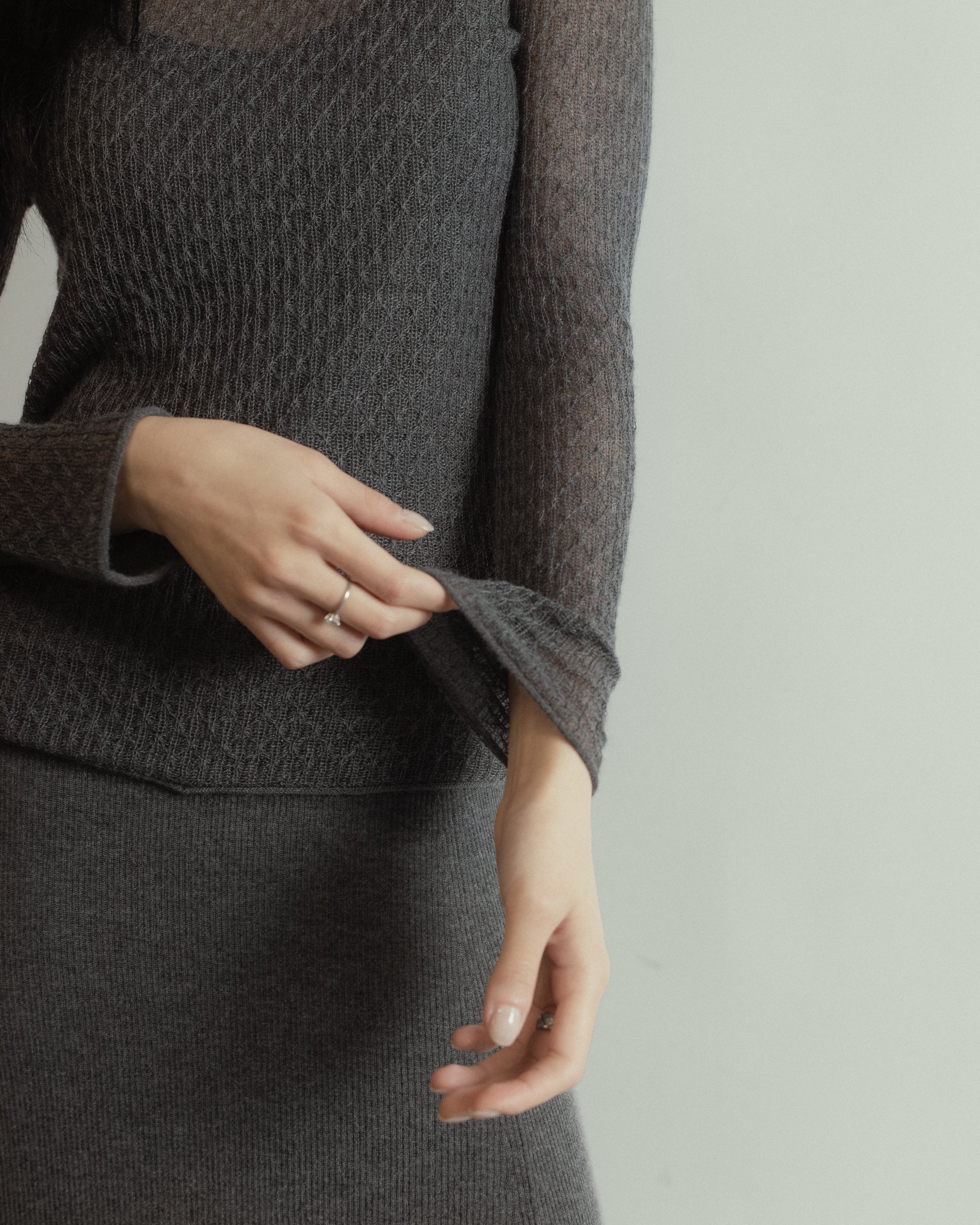Veil Sheer Top Mysto Cashmere