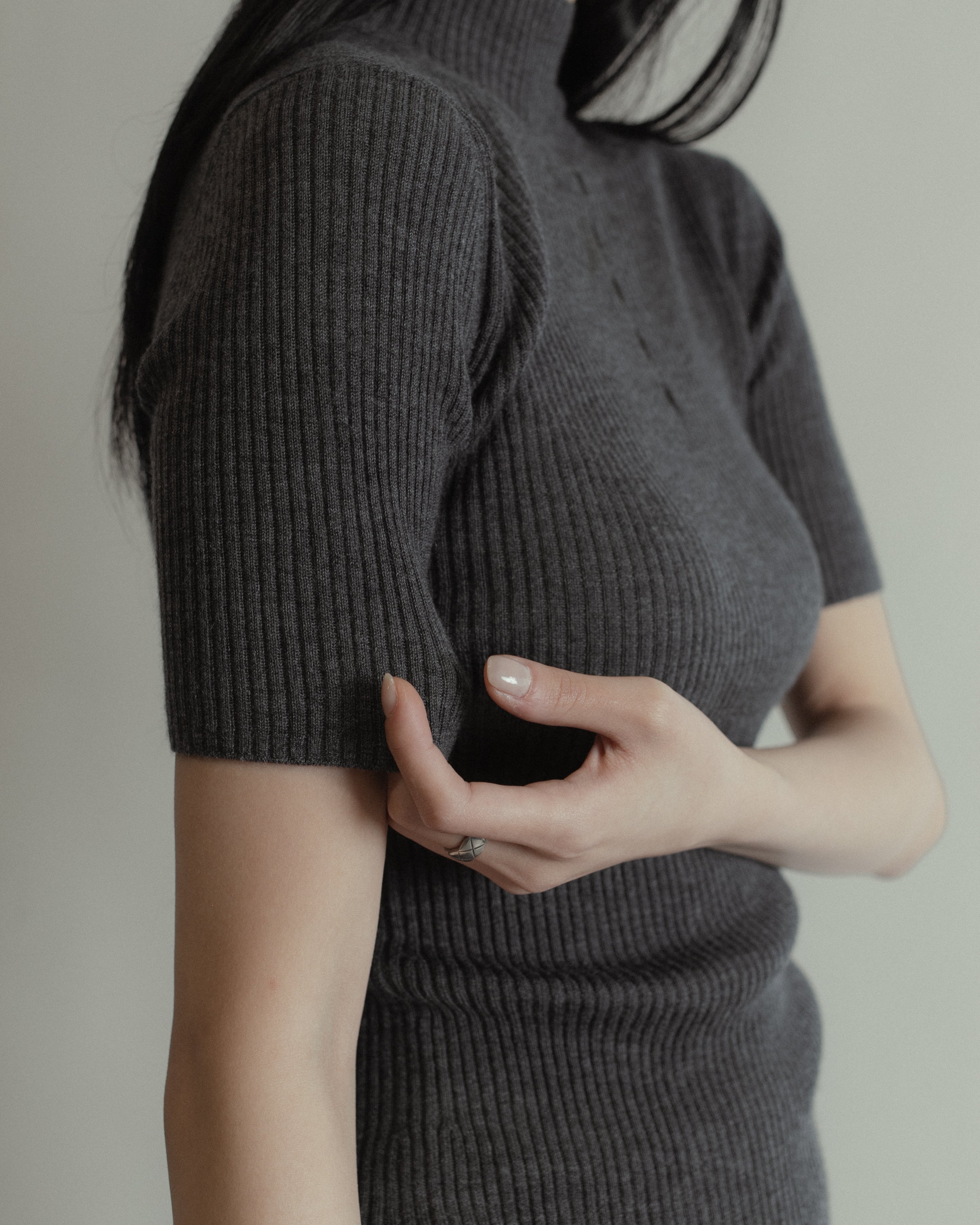 Linea Mock Neck Top Mysto Cashmere