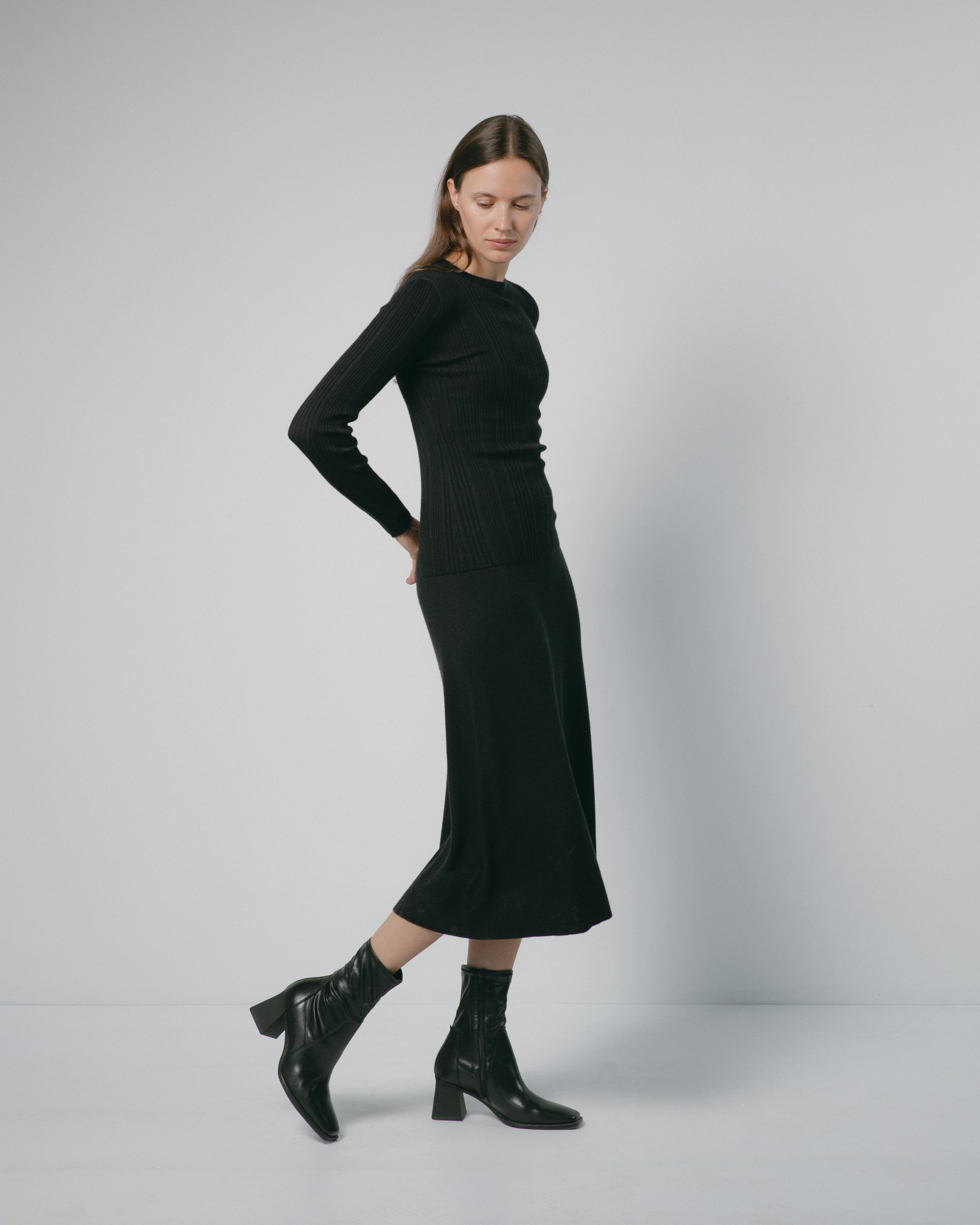 Linea Rib Sheer Cashmere Top Mysto Cashmere