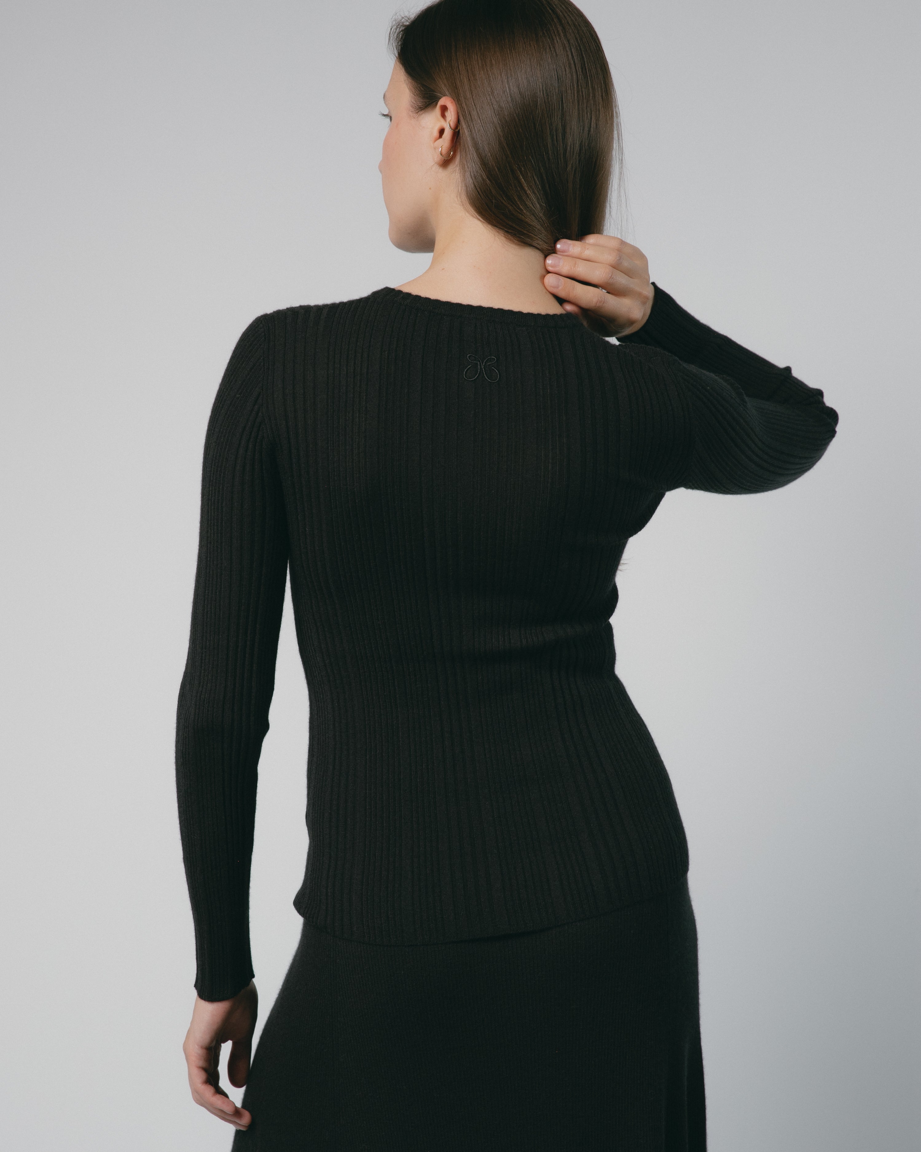 Linea Rib Sheer Cashmere Top Mysto Cashmere