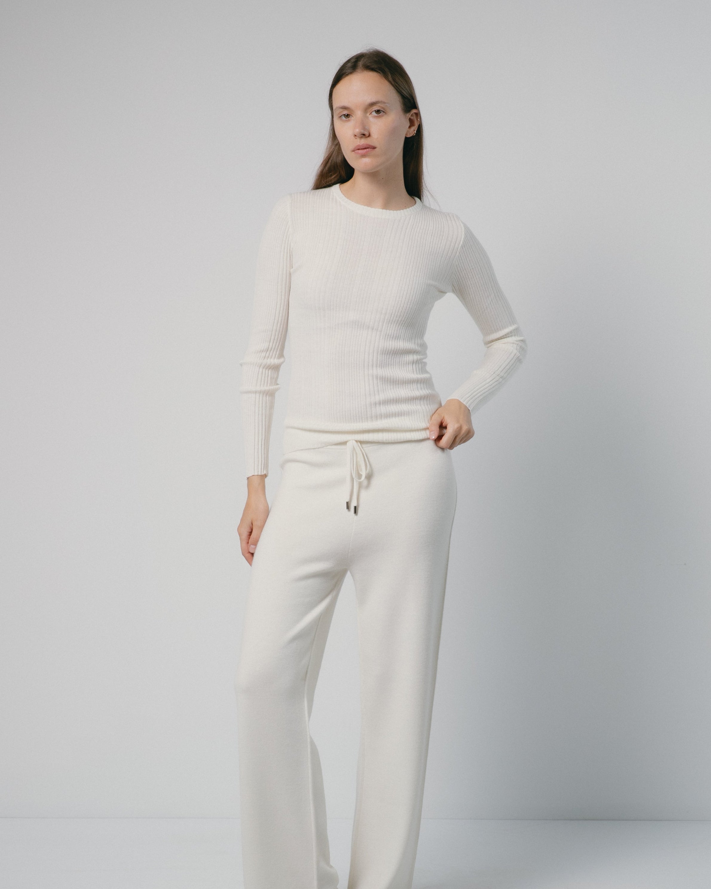 Linea Rib Sheer Cashmere Top Mysto Cashmere