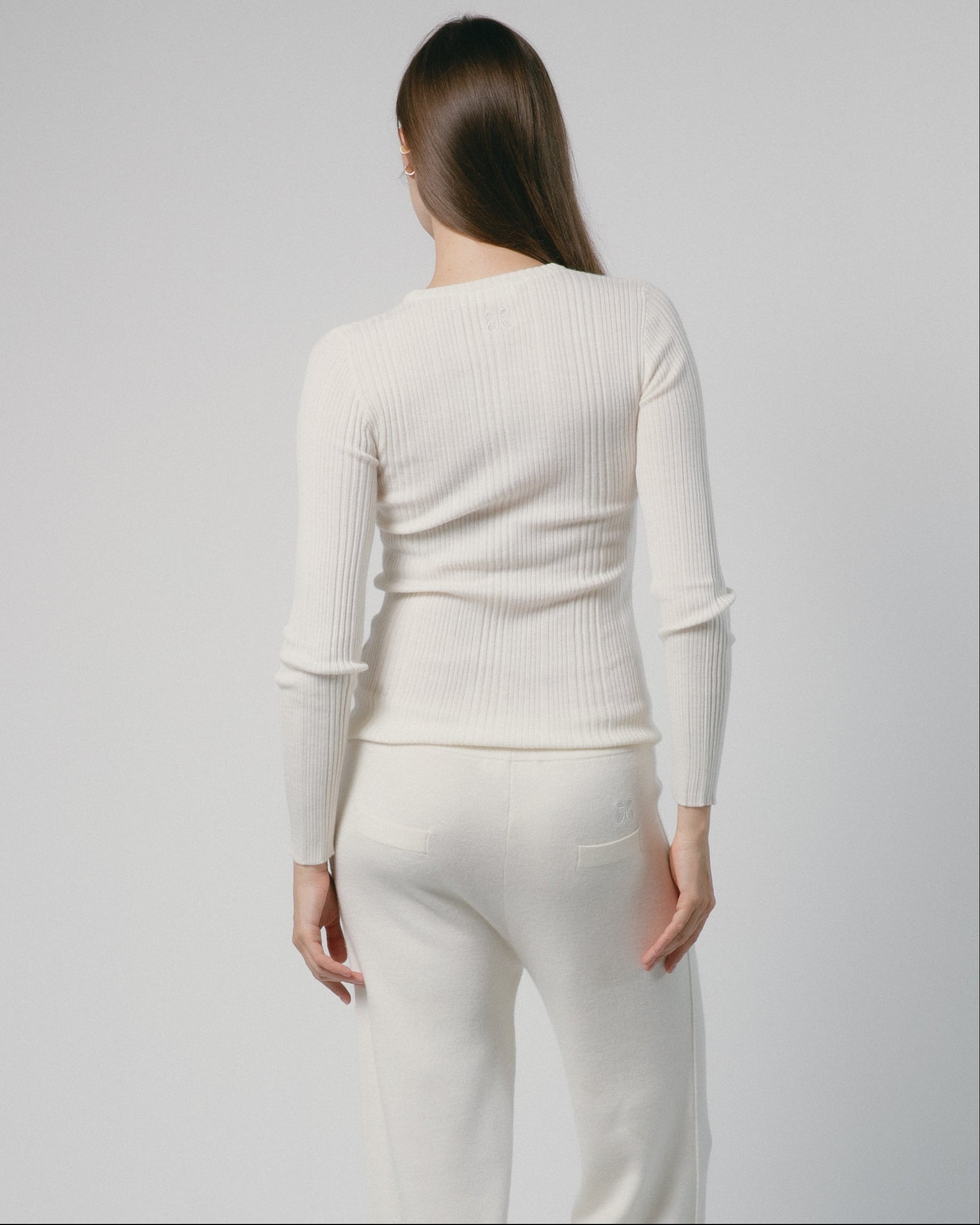 Linea Rib Sheer Cashmere Top Mysto Cashmere