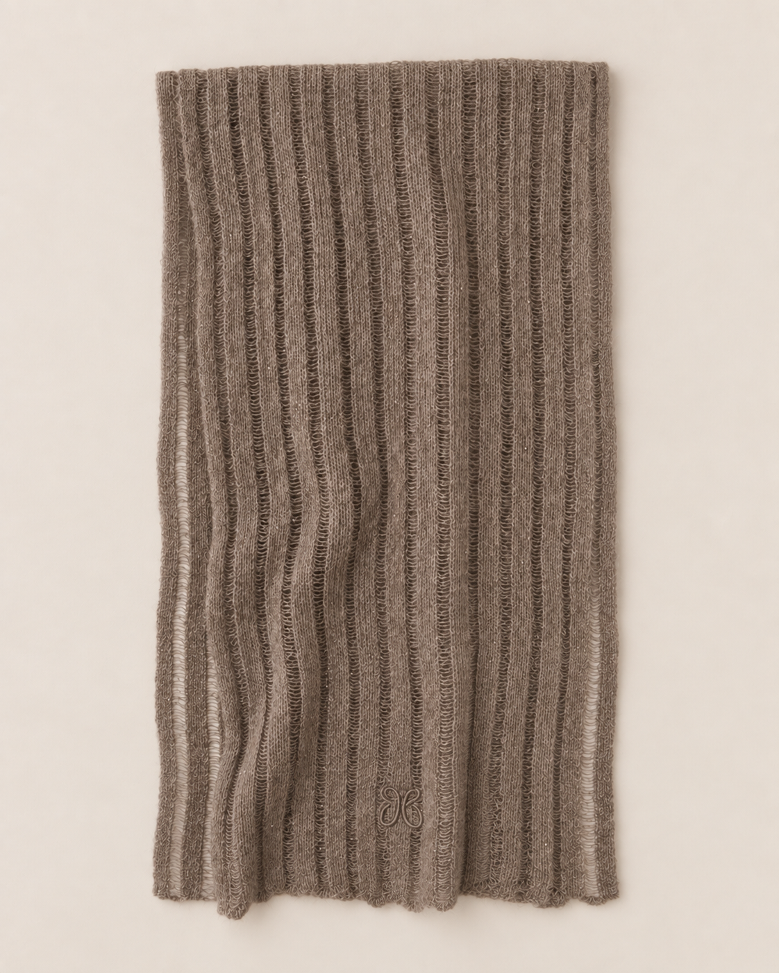 Cashmere Lace Knit Scarf in Mocha, Mysto Cashmere