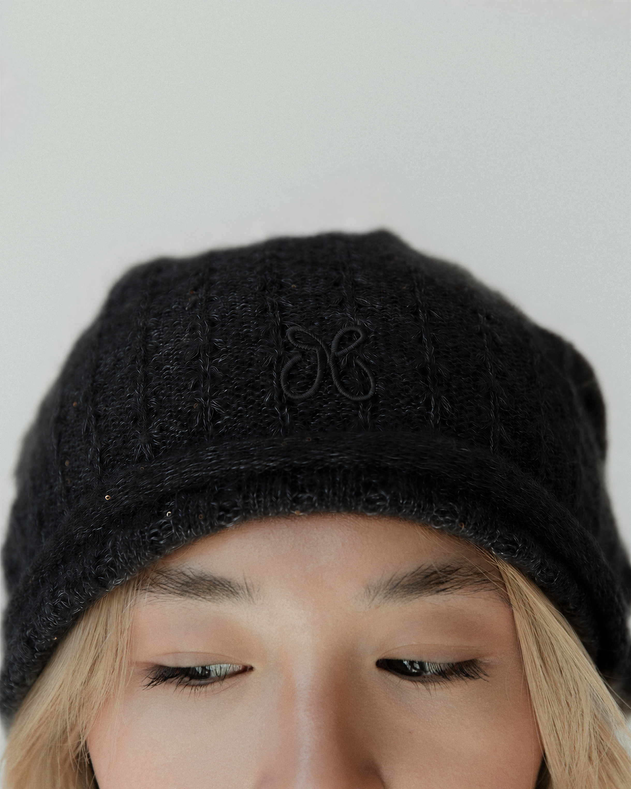 Cashmere Lace Knit Beanie in Americano, Mysto Cashmere