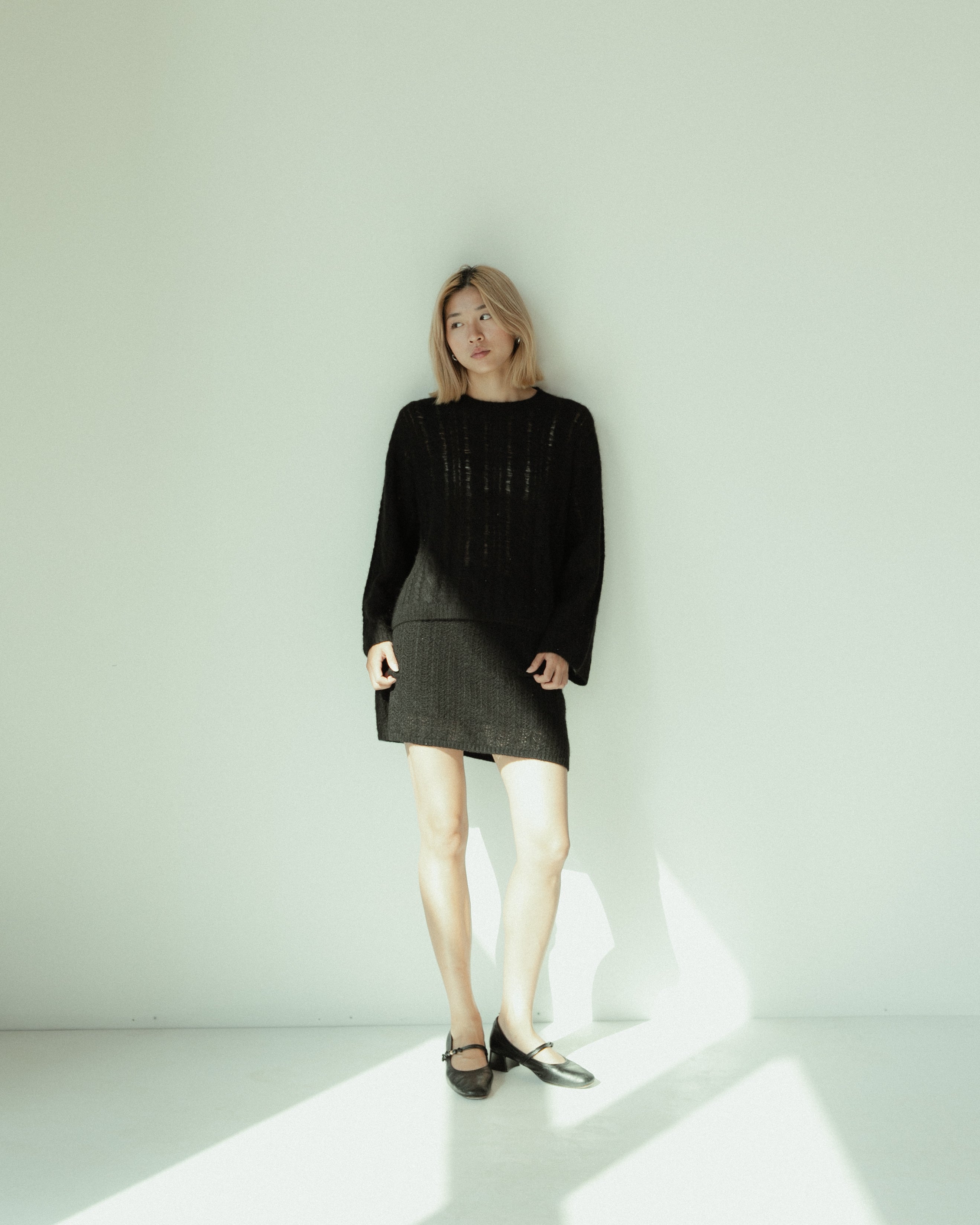 Cashmere Lace Knit Sweater in Americano, Mysto Cashmere