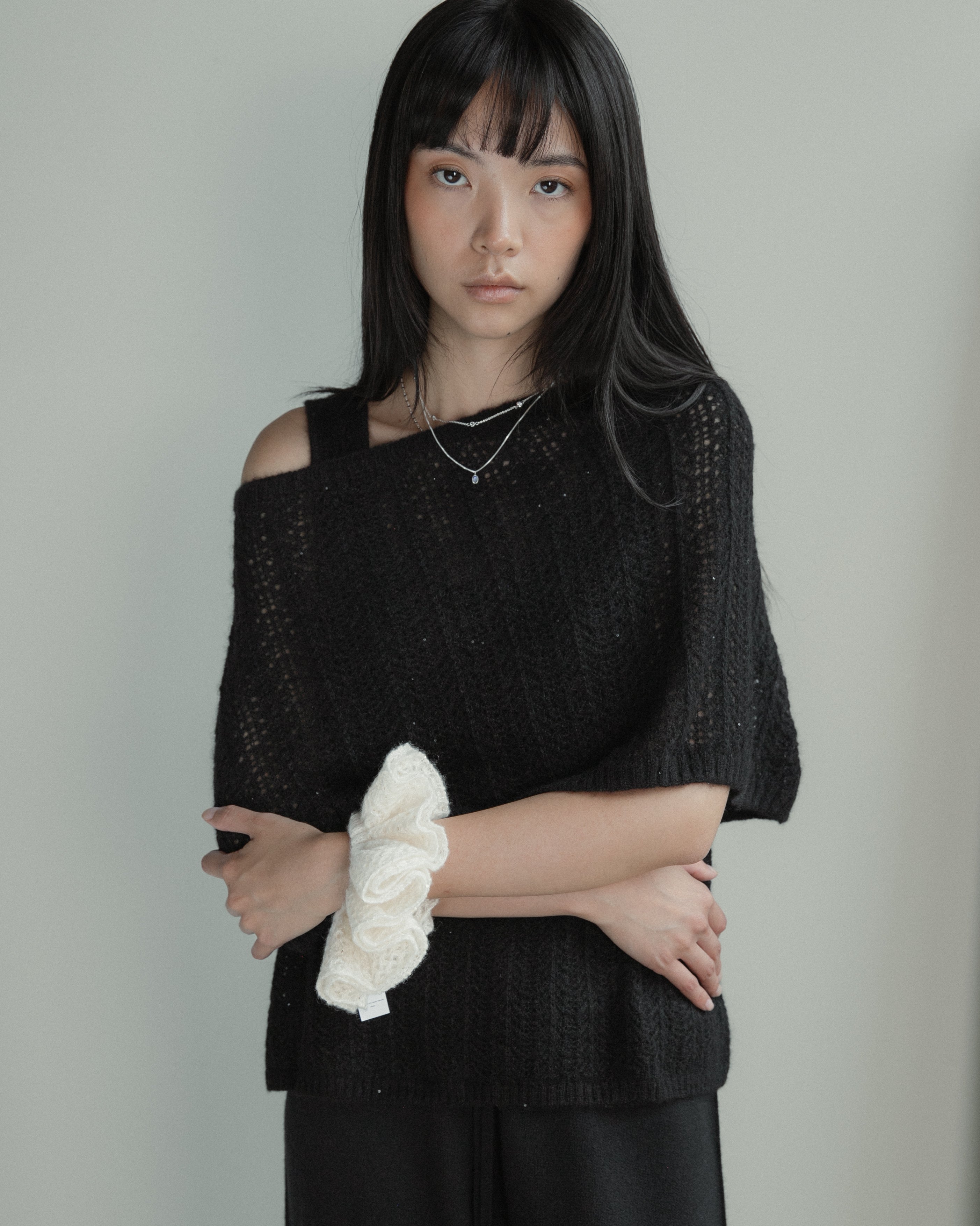 Cashmere Lace Knit Shawl in Americano, Mysto Cashmere