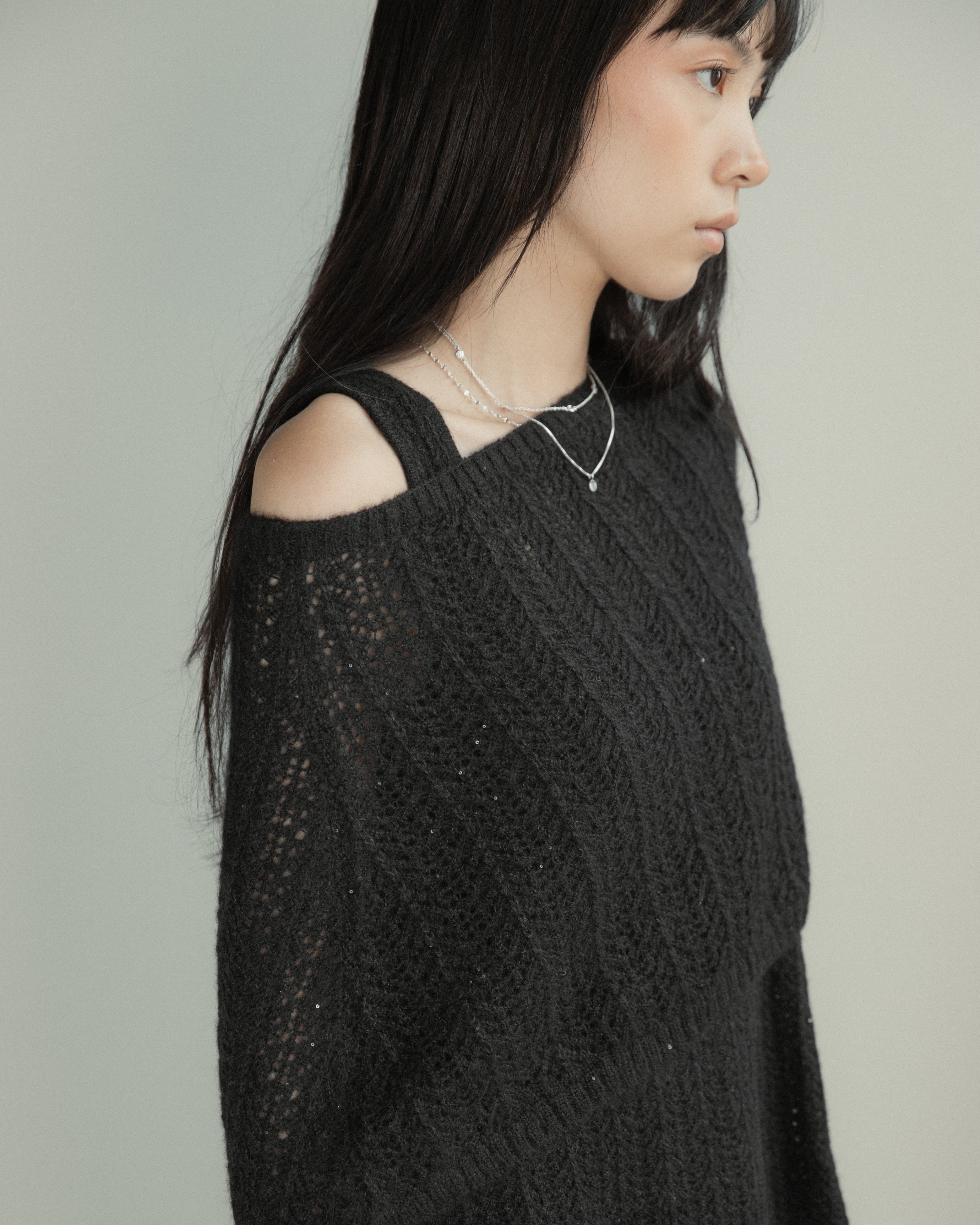 Cashmere Lace Knit Shawl in Americano, Mysto Cashmere