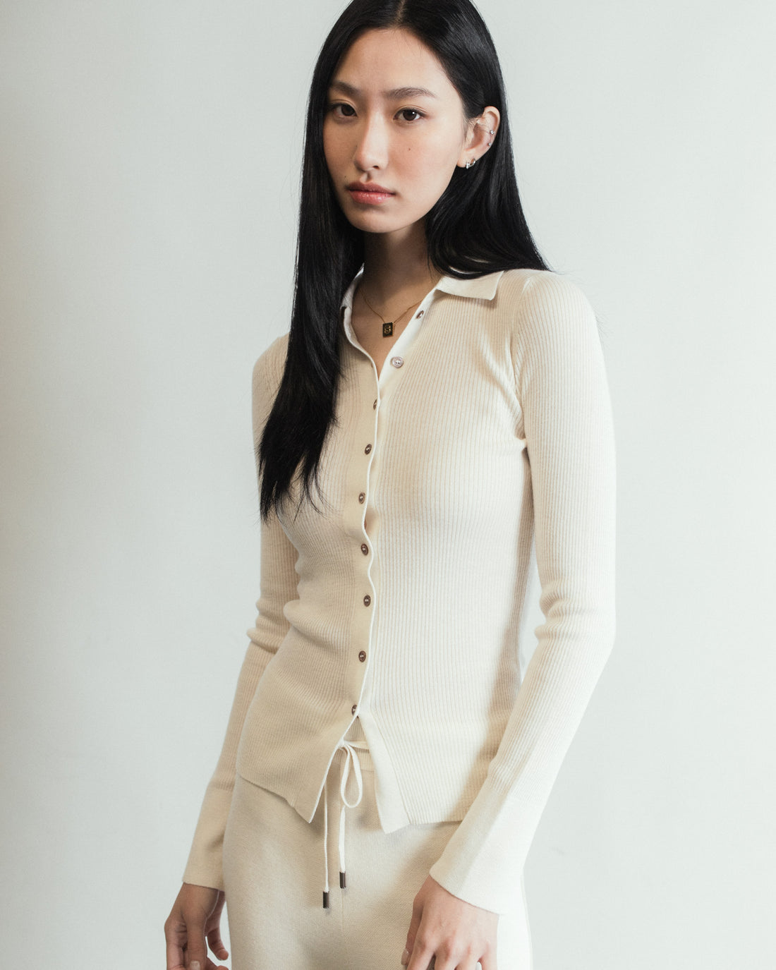 Linea Collared Cashmere Cardigan Mysto Cashmere