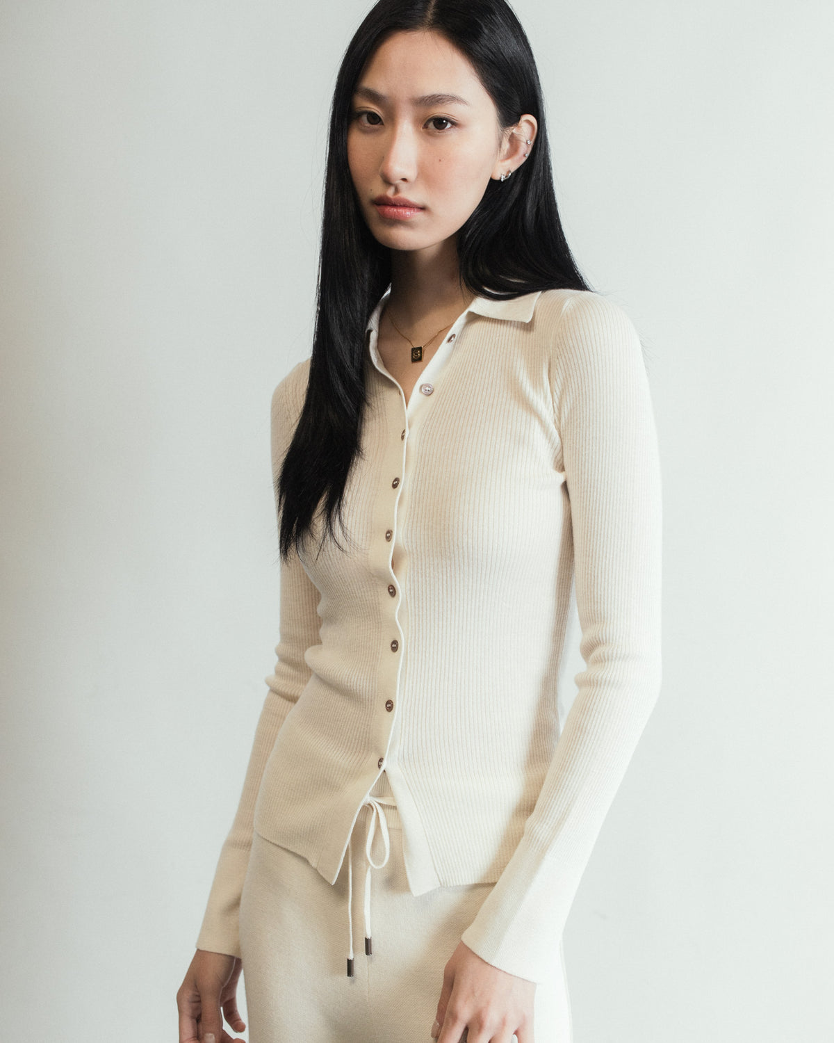 Linea Collared Cashmere Cardigan Mysto Cashmere