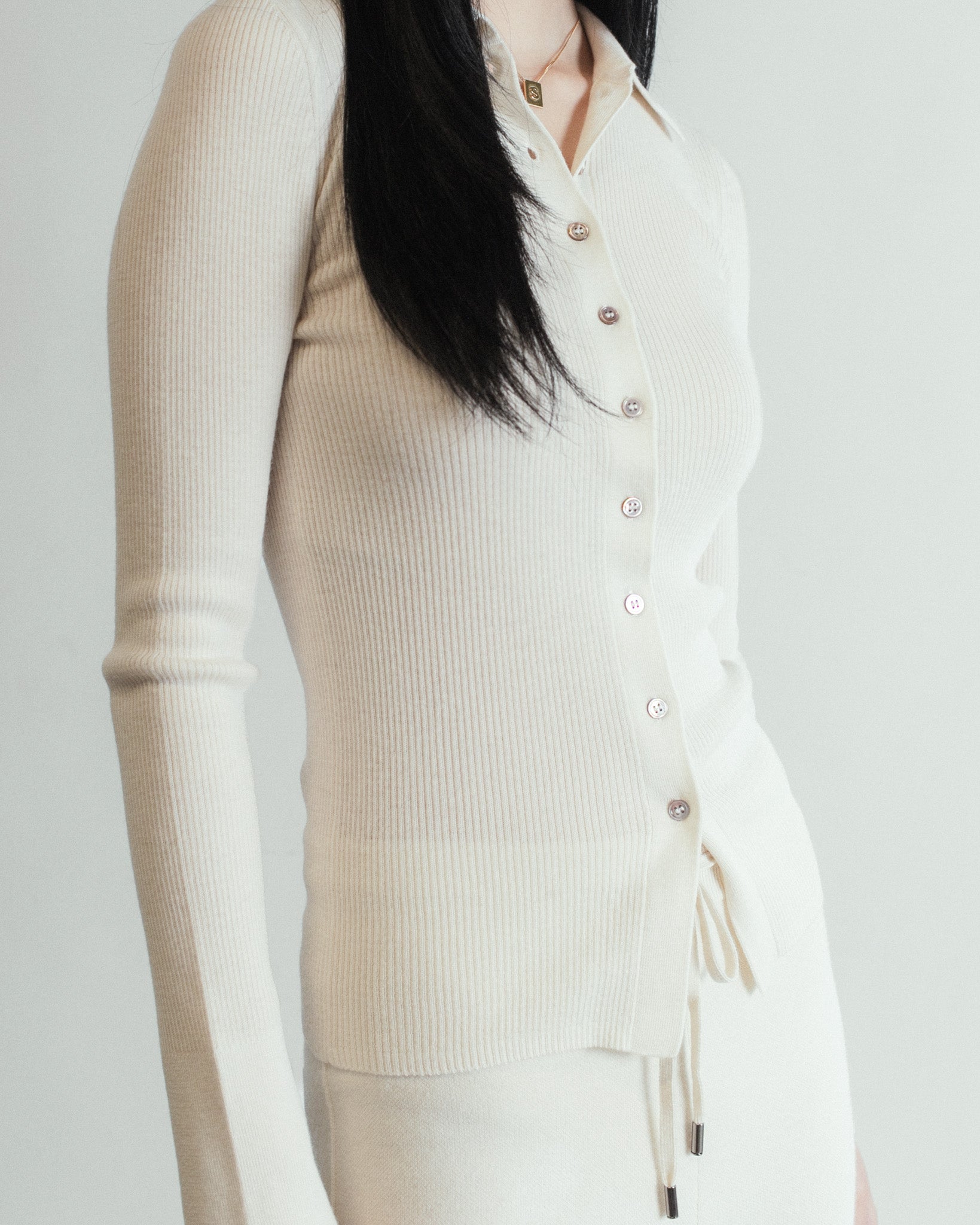 Linea Collared Cashmere Cardigan Mysto Cashmere
