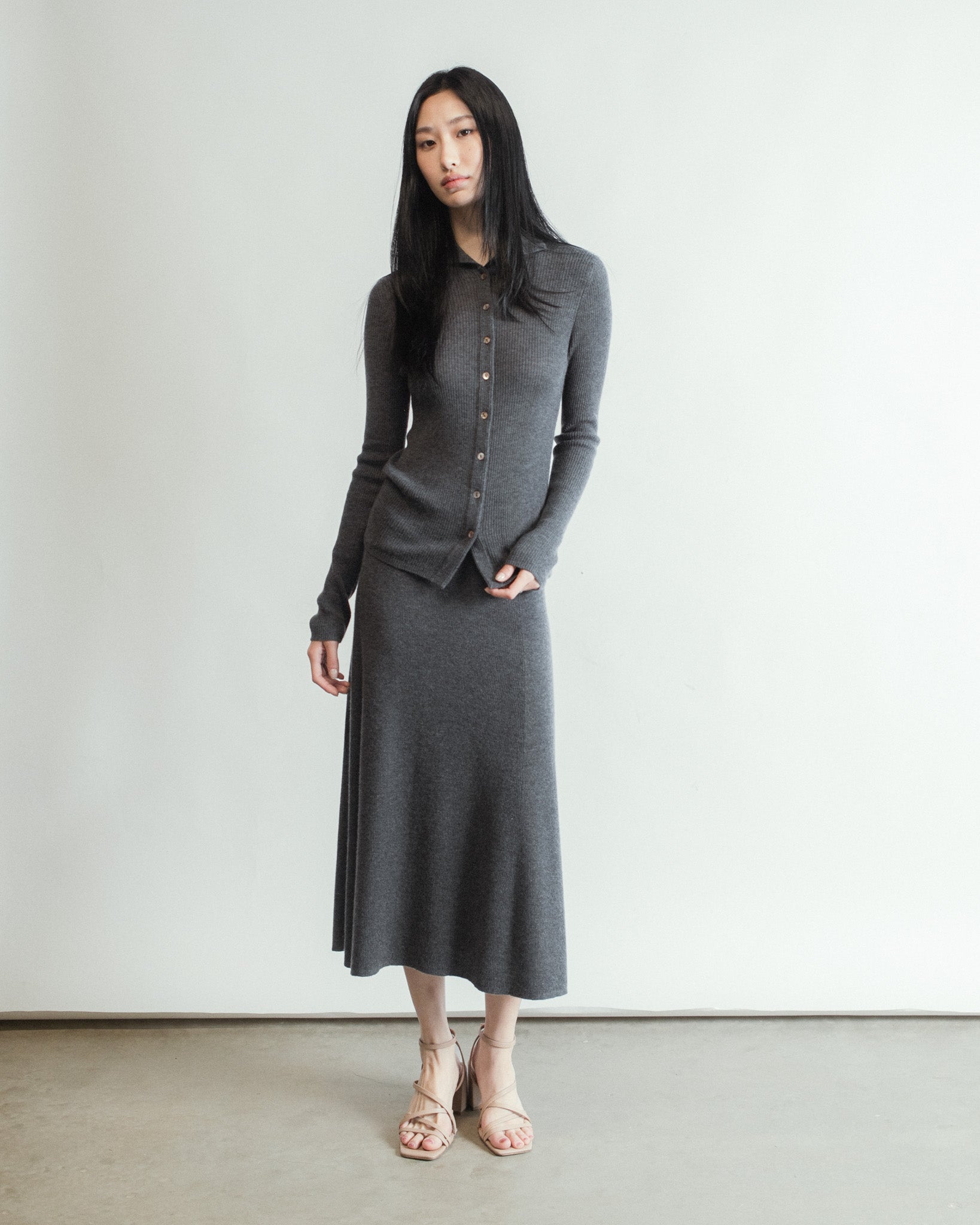 Linea Collared Cashmere Cardigan Mysto Cashmere