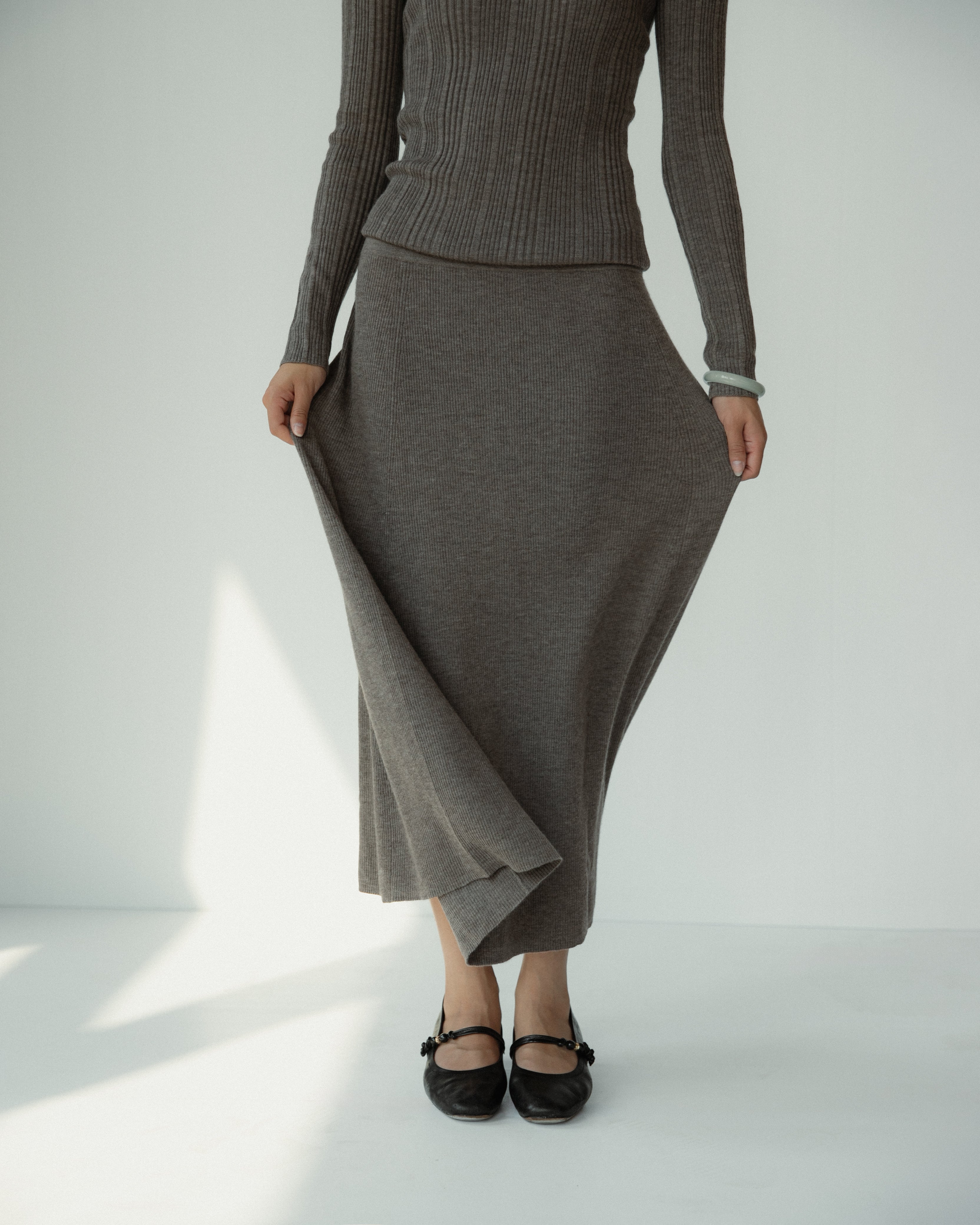 Linea Flow Cashmere Midi Skirt Mysto Cashmere