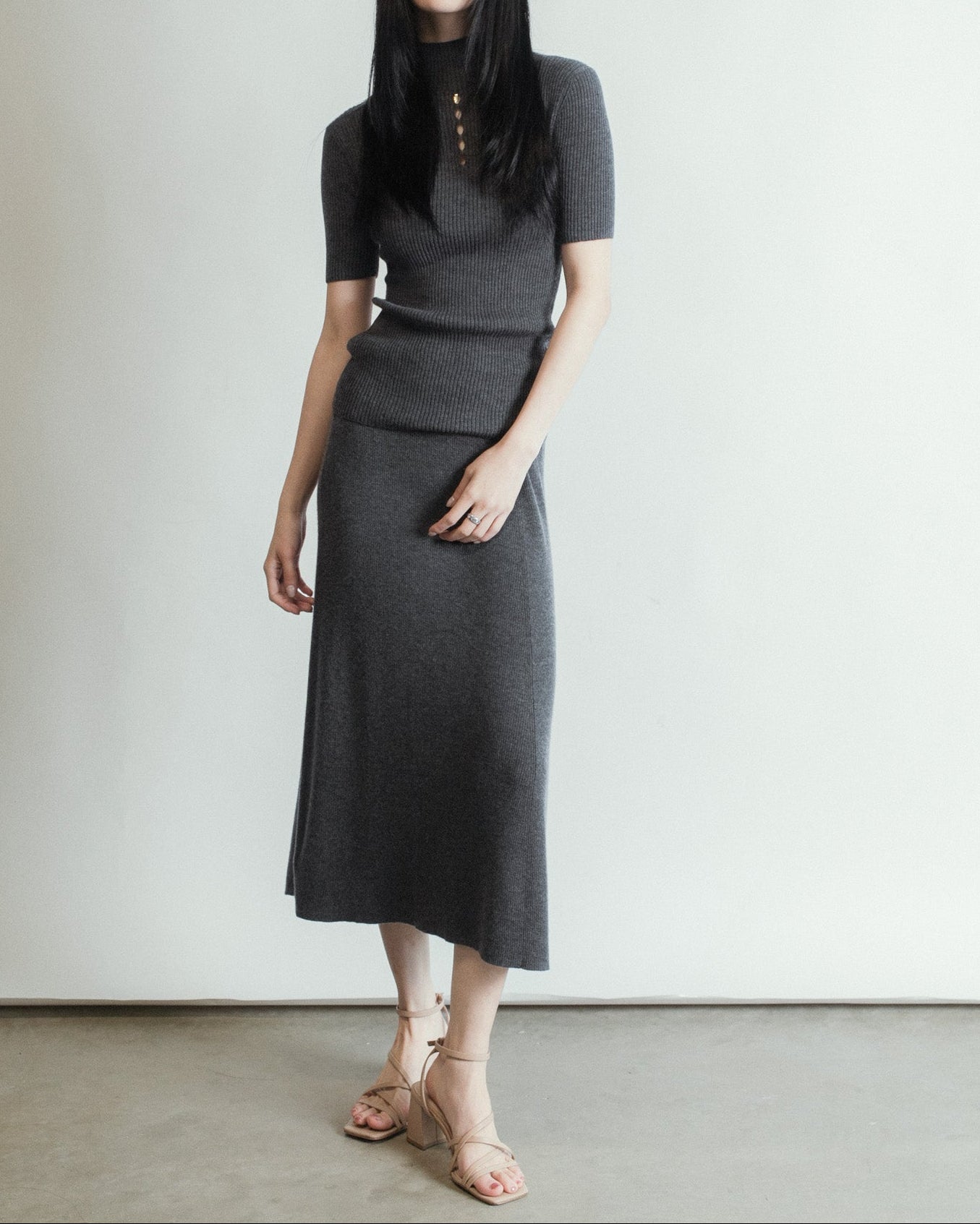 Linea Flow Cashmere Midi Skirt Mysto Cashmere