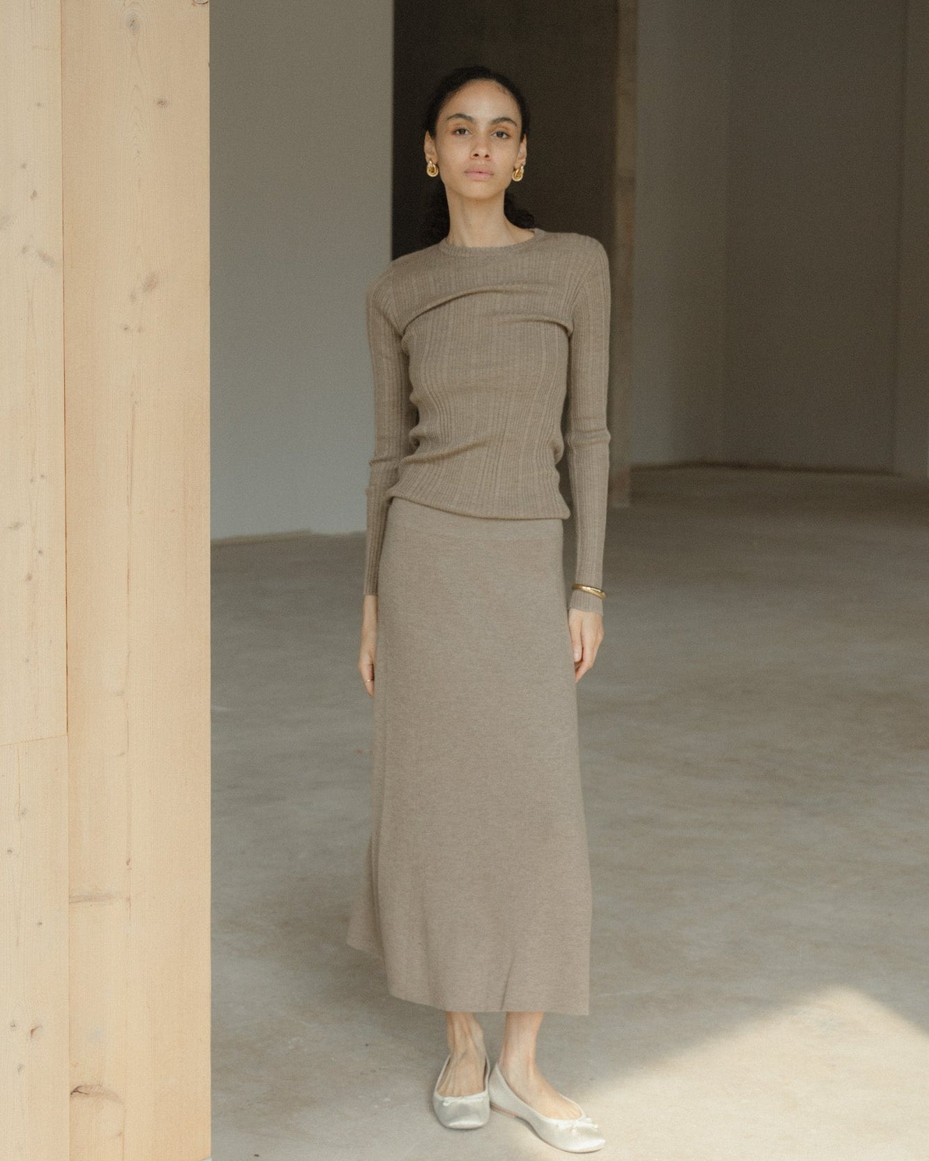 Linea Flow Cashmere Midi Skirt Mysto Cashmere