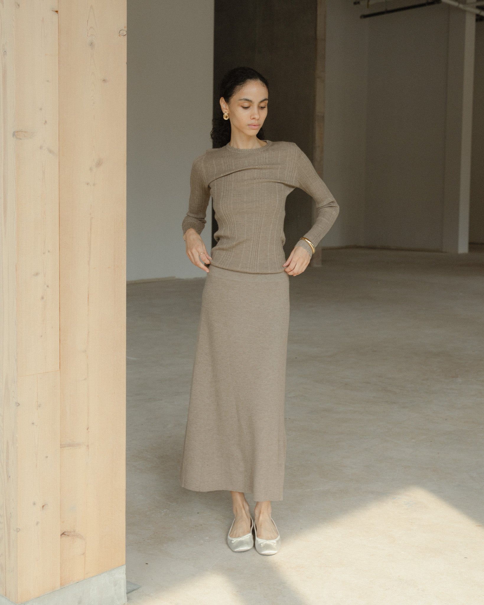 Linea Flow Cashmere Midi Skirt Mysto Cashmere