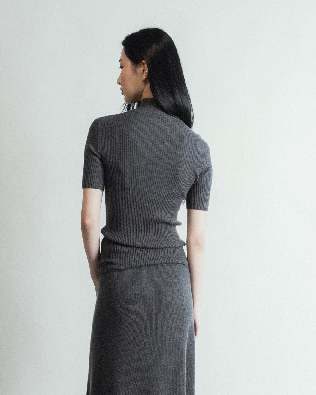 Linea Mock Neck Top Mysto Cashmere