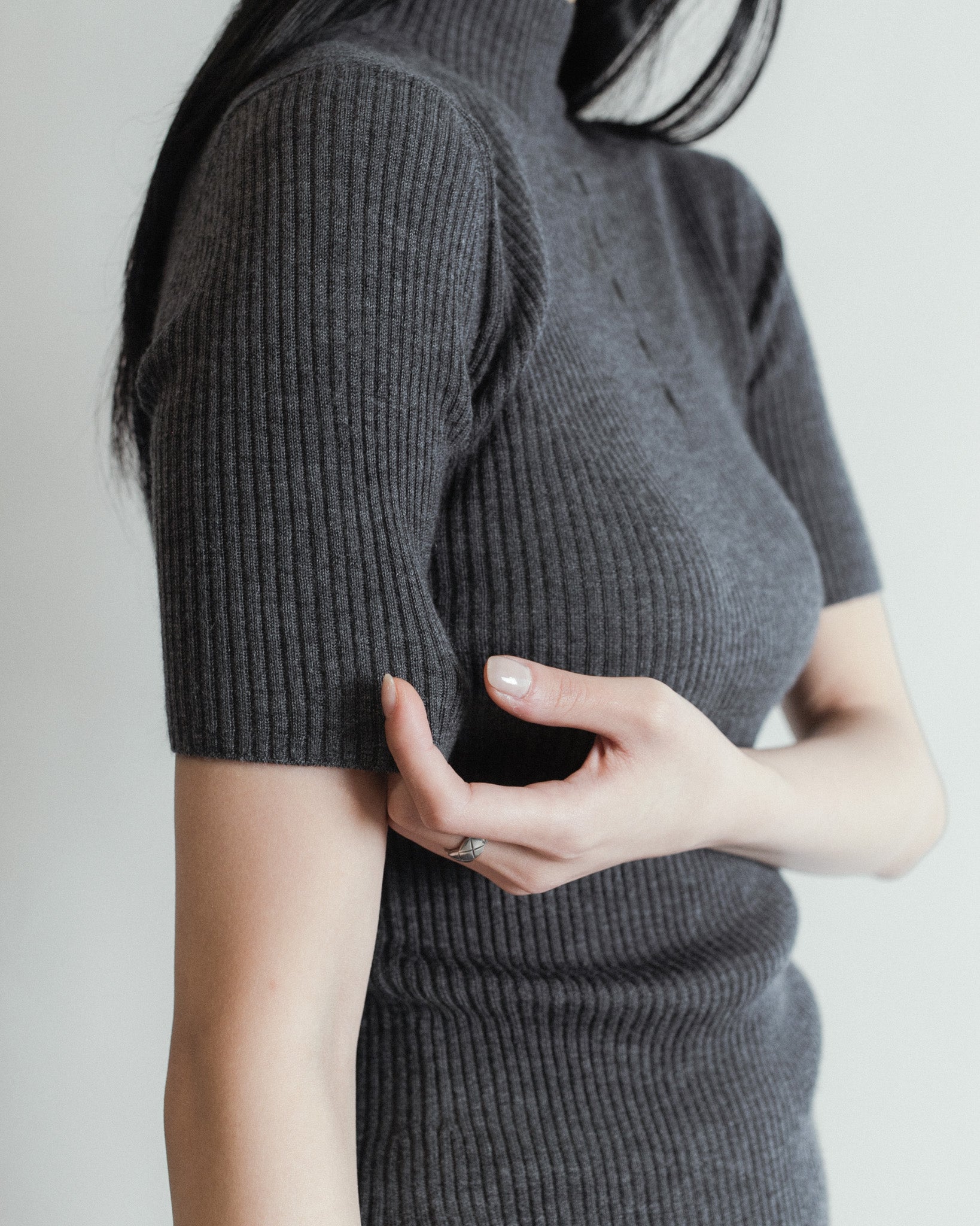 Linea Mock Neck Top Mysto Cashmere