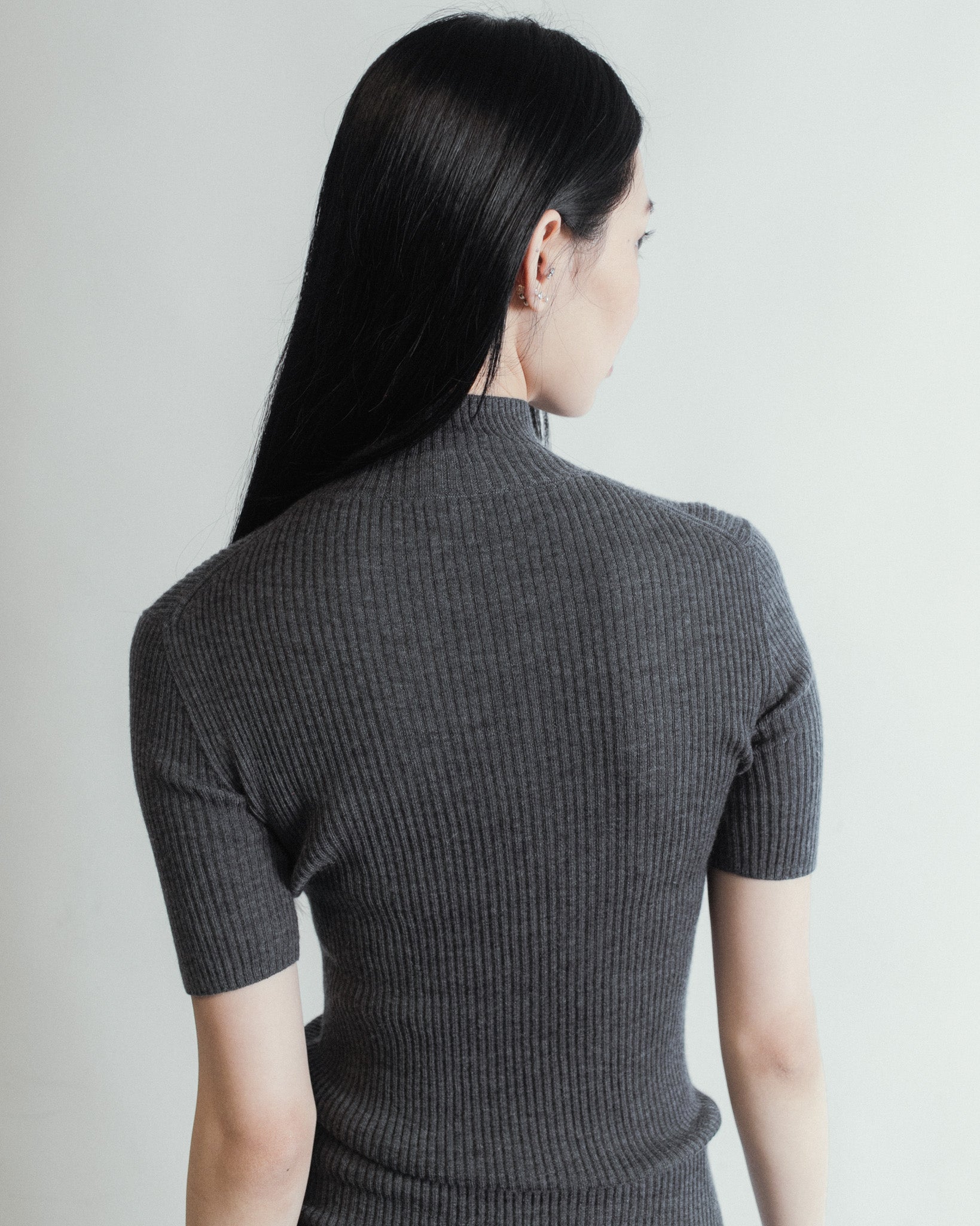 Linea Mock Neck Top Mysto Cashmere