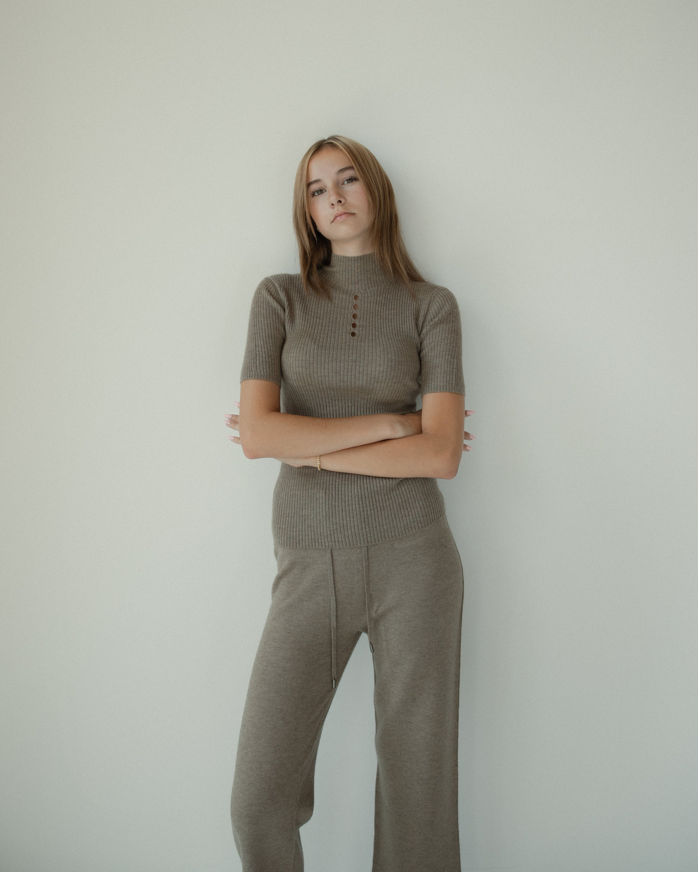 Linea Cashmere Mock Neck Top Mysto Cashmere