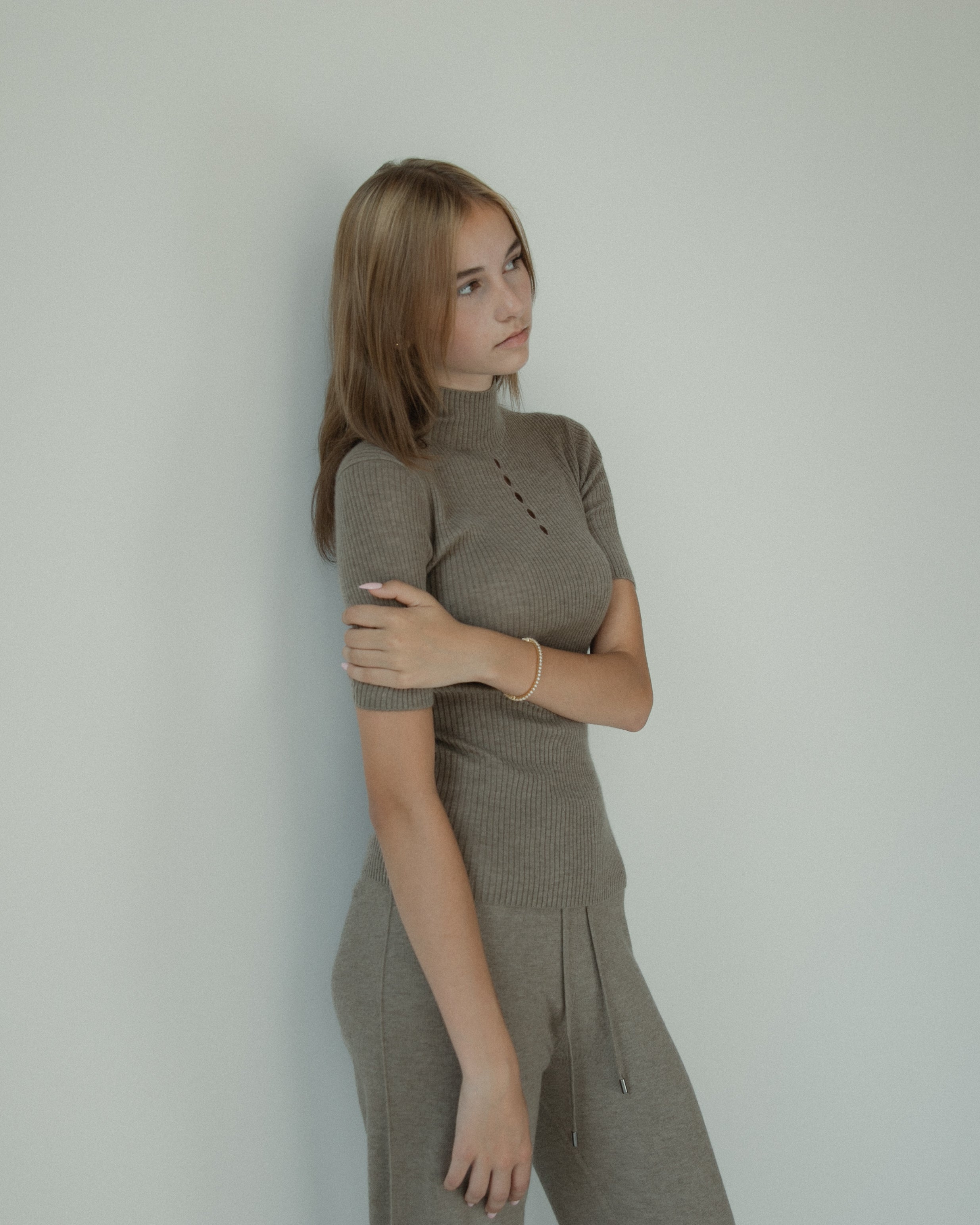 Linea Cashmere Mock Neck Top Mysto Cashmere