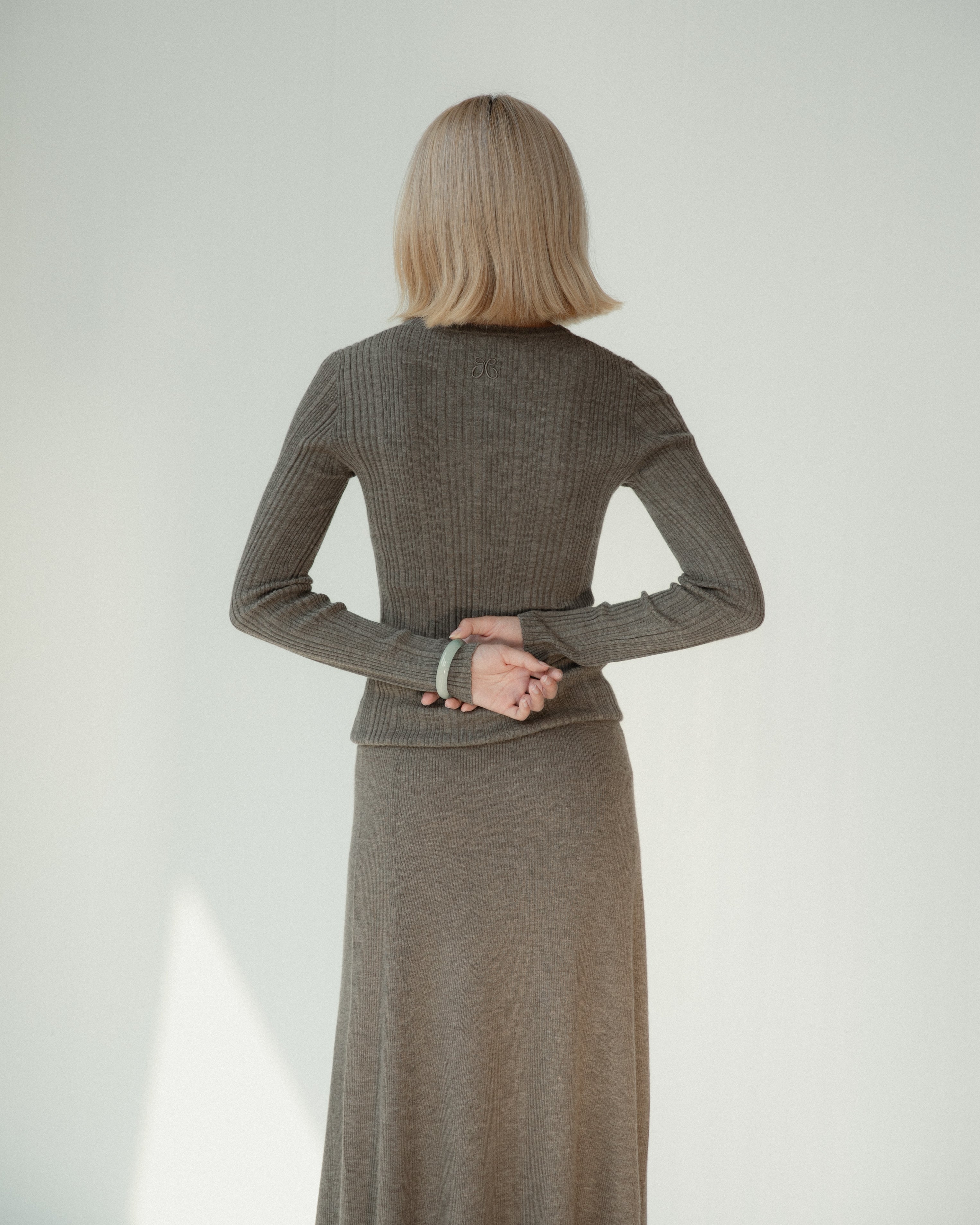 Linea Rib Sheer Cashmere Top Mysto Cashmere