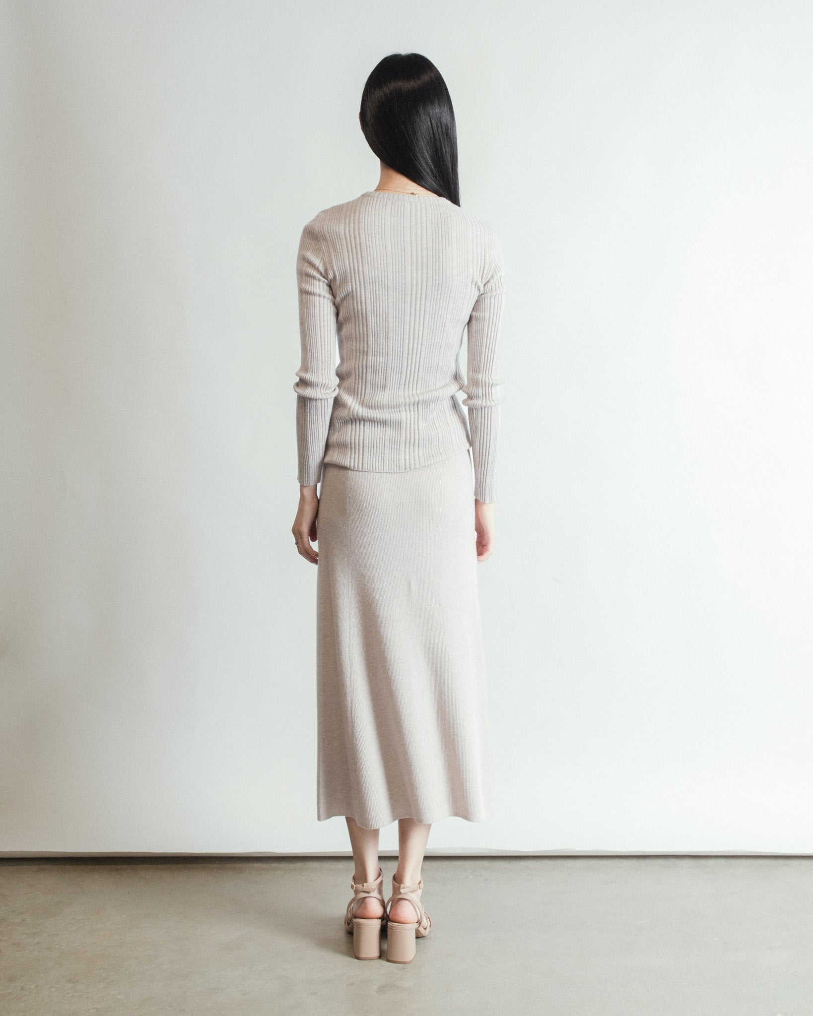 Linea Rib Sheer Cashmere Top Mysto Cashmere