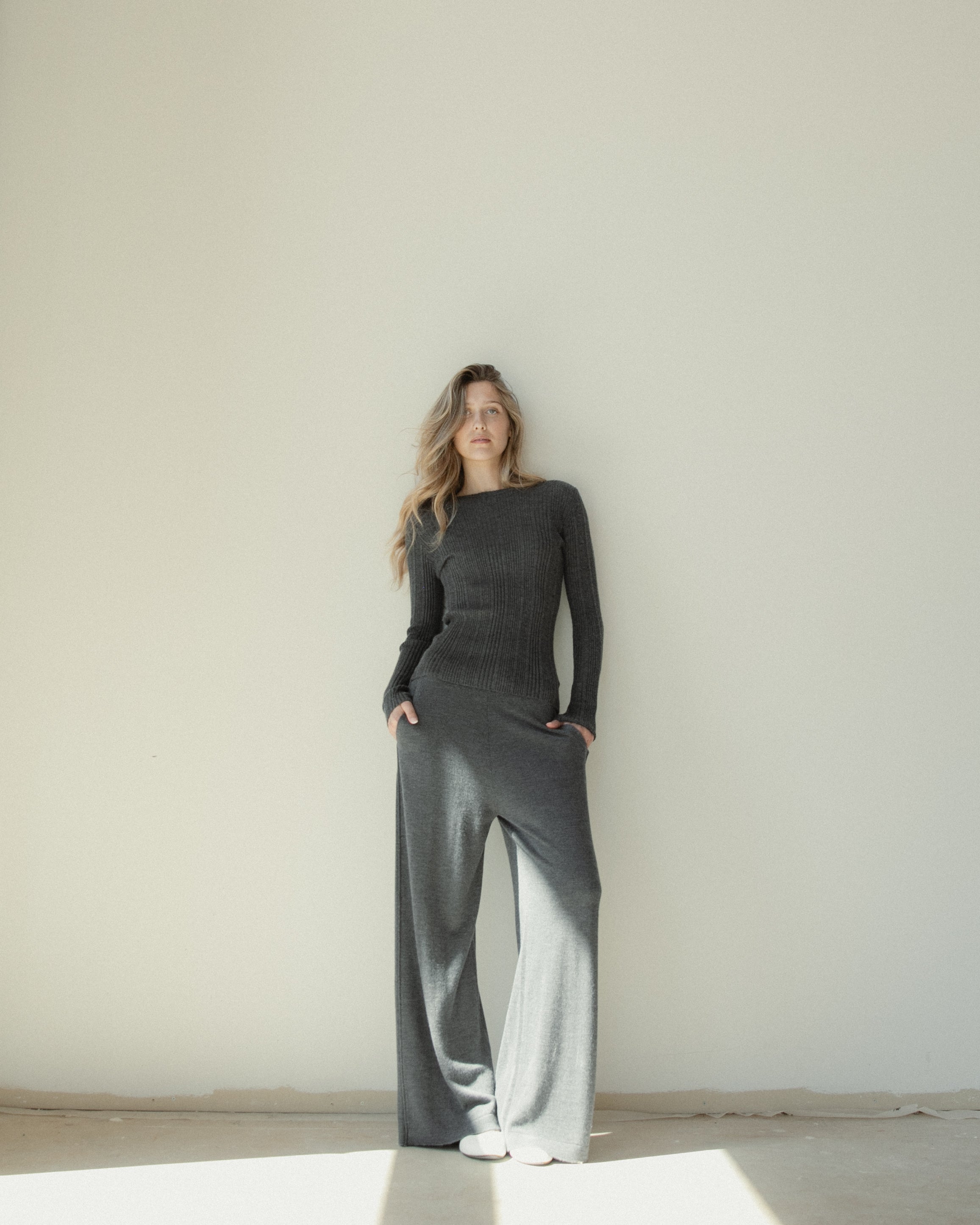 Linea Rib Sheer Cashmere Top Mysto Cashmere