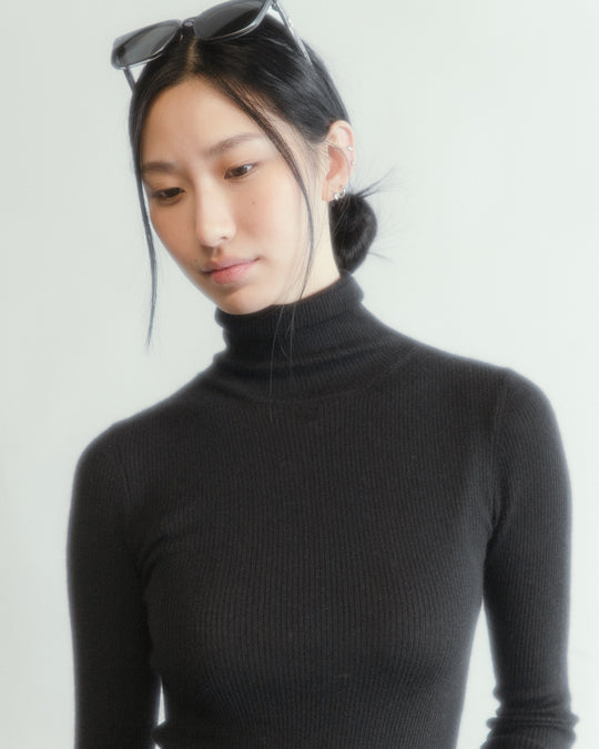Linea Sheer Cashmere Turtleneck
