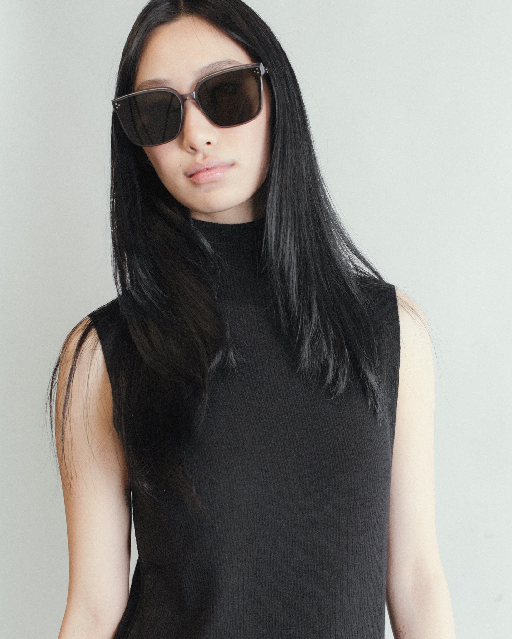 Linea Side-Slit Top Mysto Cashmere