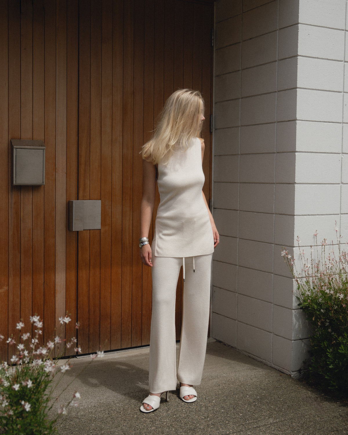 Linea Side-Slit Top Mysto Cashmere
