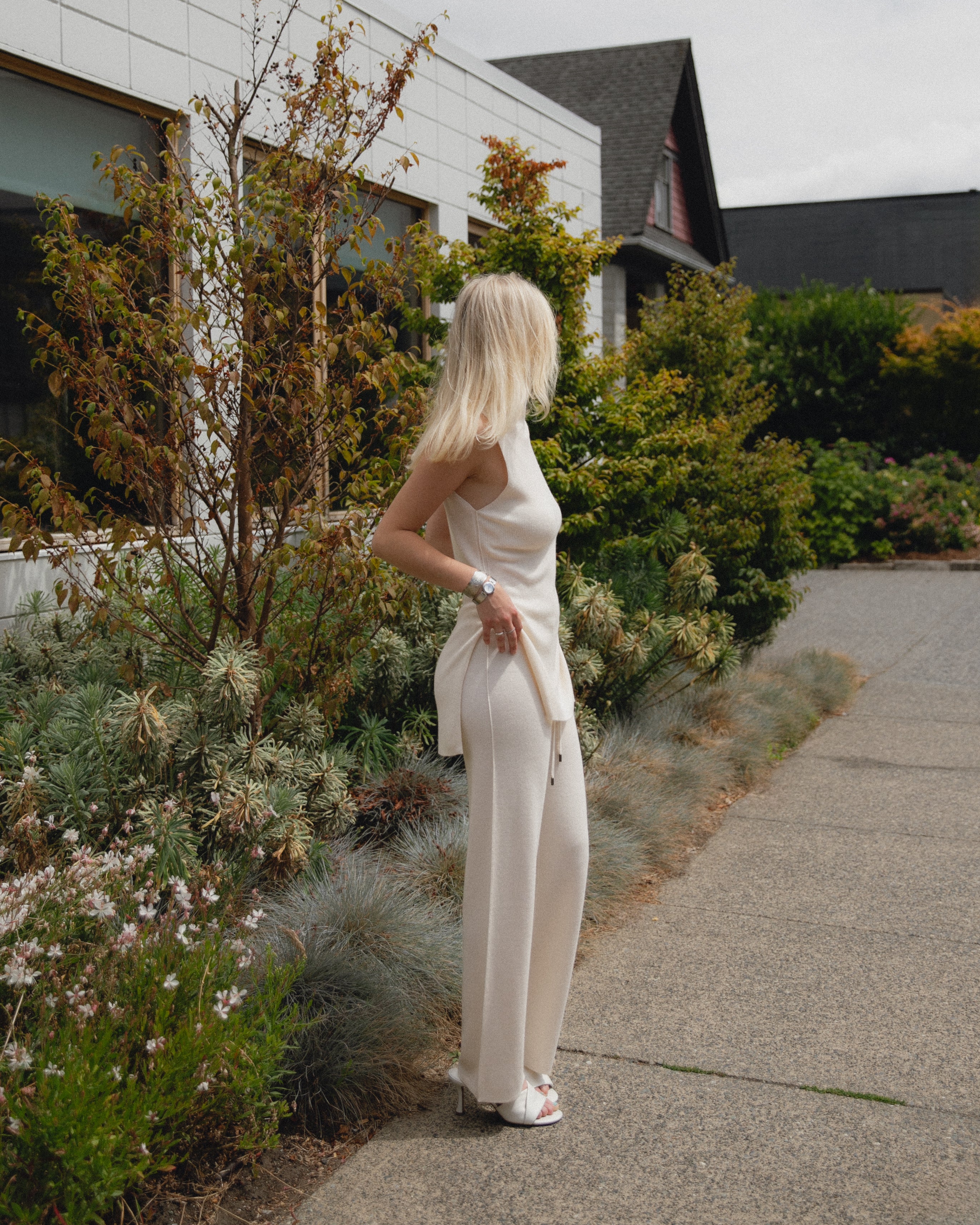 Linea Side-Slit Top Mysto Cashmere