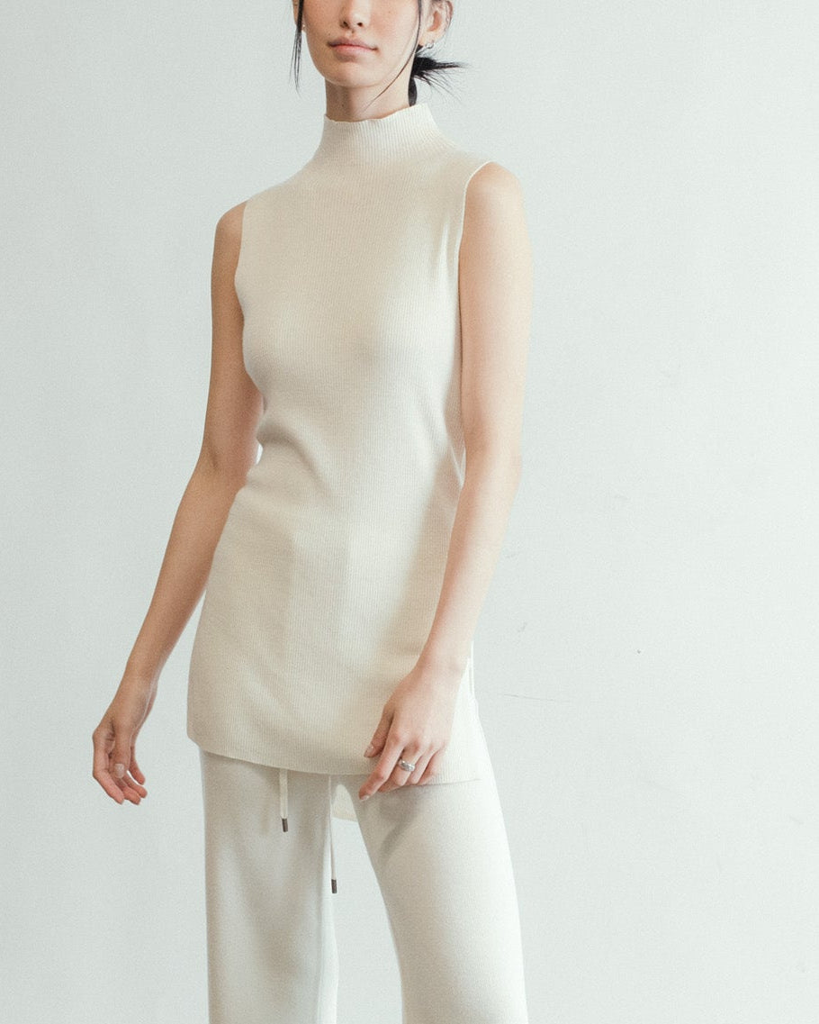Linea Side-Slit Top Mysto Cashmere