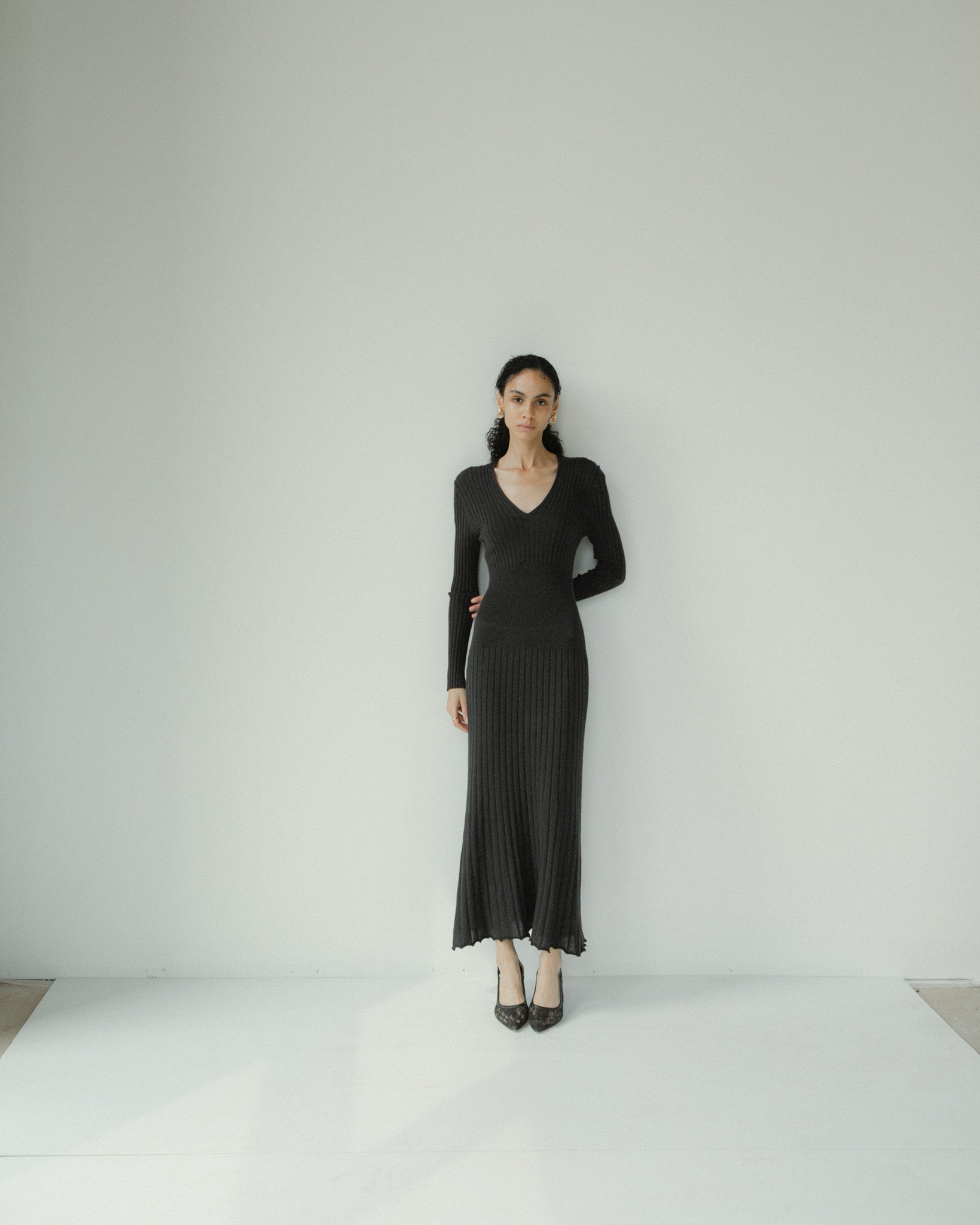 Linea V-Neck Dress Mysto Cashmere